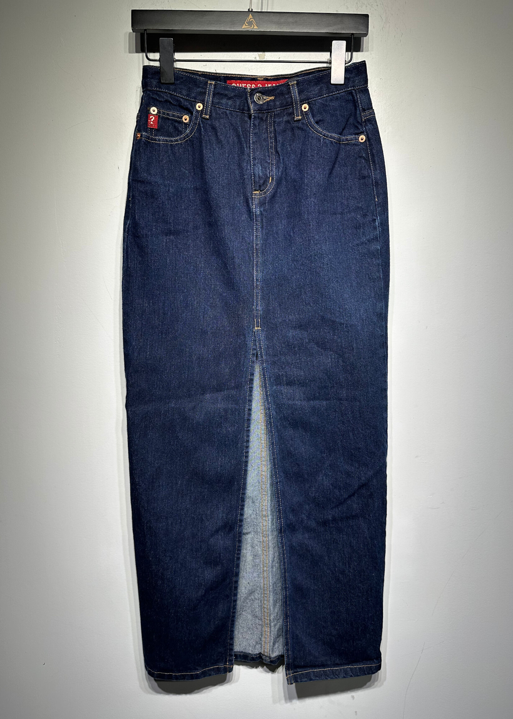 Guess 2000s Dark Wash Maxi Skirt 26