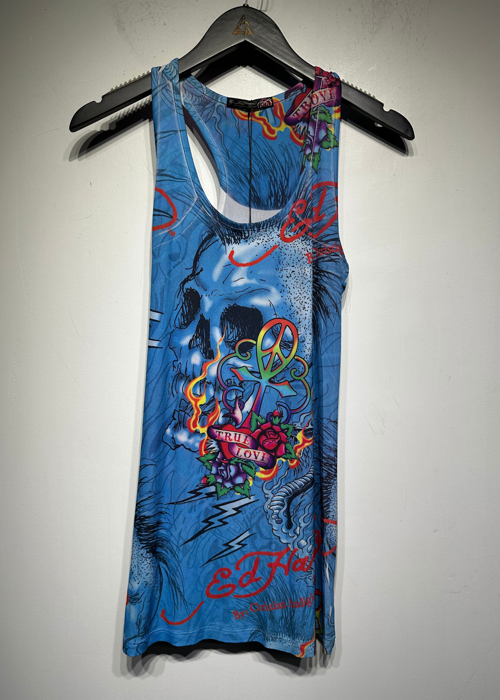Ed Hardy Y2K Blue AOP Tank L