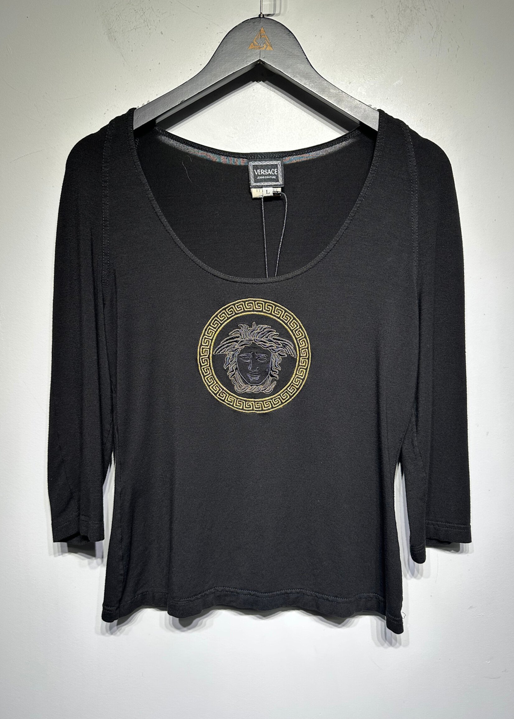 Versace Jeans Couture Black Medusa 3/4 Top Fem L