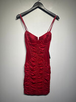 Bebe Y2K Red Ruched Dress XS