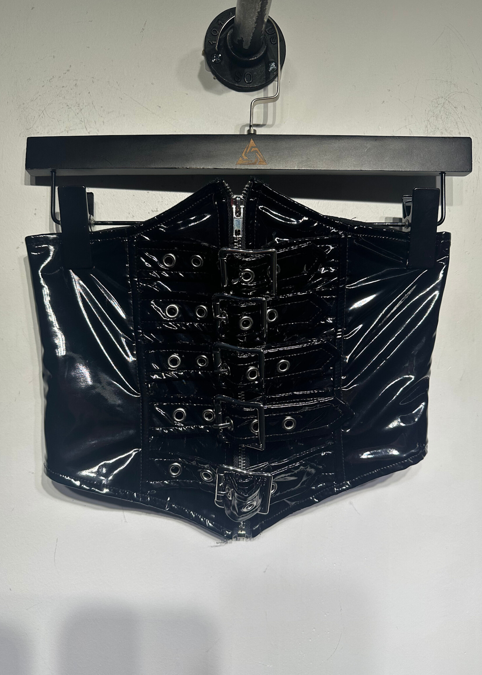 Lip Service Black Patent Underbust Corset XS