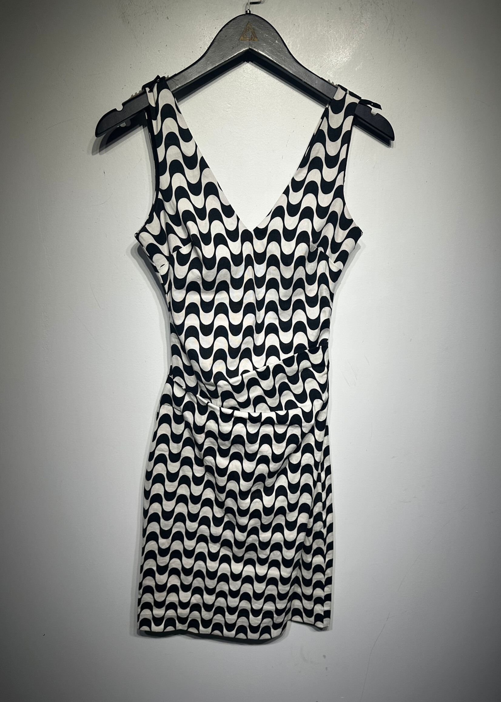 Artelier x Nicole Miller White Black Swirl Dress 2/Xs