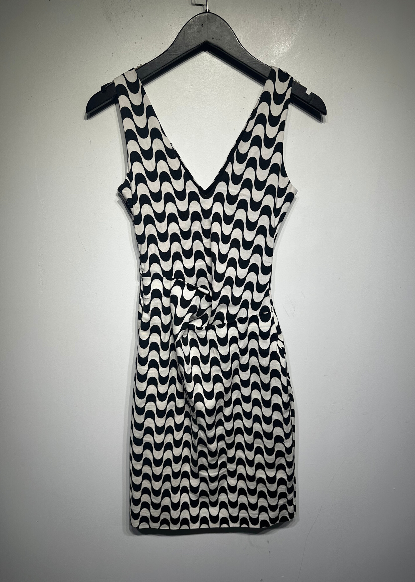 Artelier x Nicole Miller White Black Swirl Dress 2/Xs