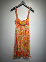 Diane Von Furstenberg Tan Orange Silk Dress XS