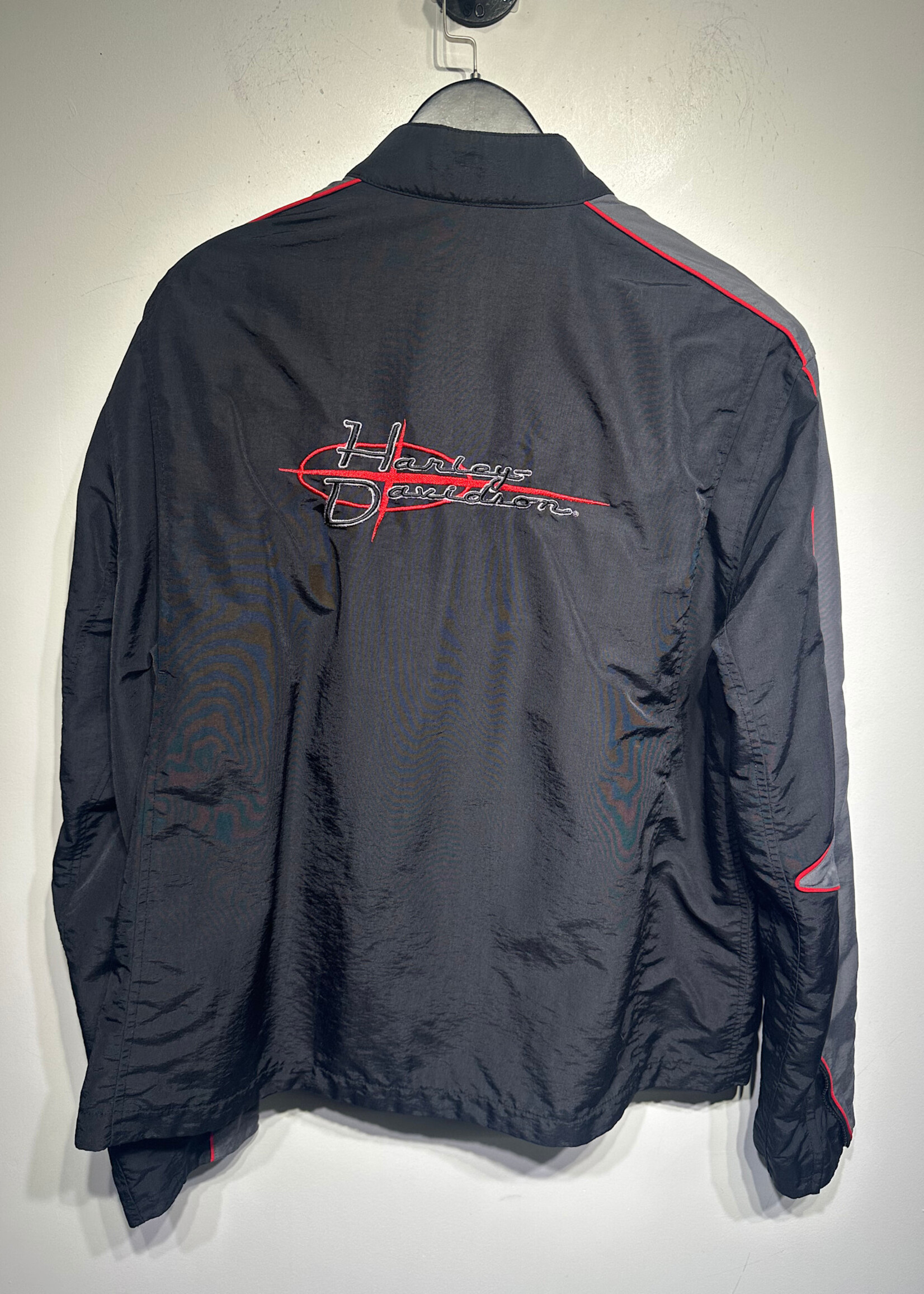 Harley Black Red Nylon Biker Jacket XXL