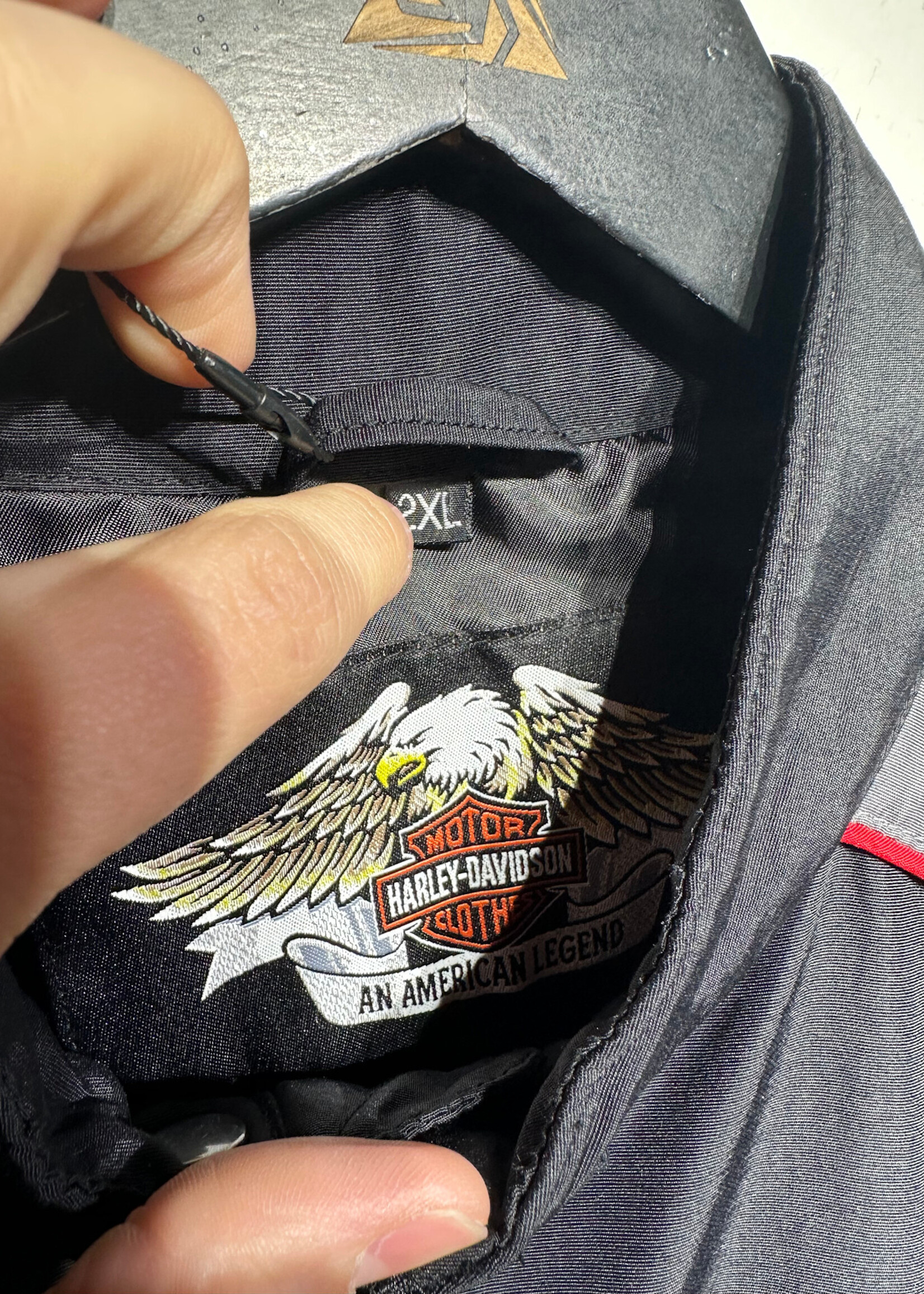 Harley Black Red Nylon Biker Jacket XXL