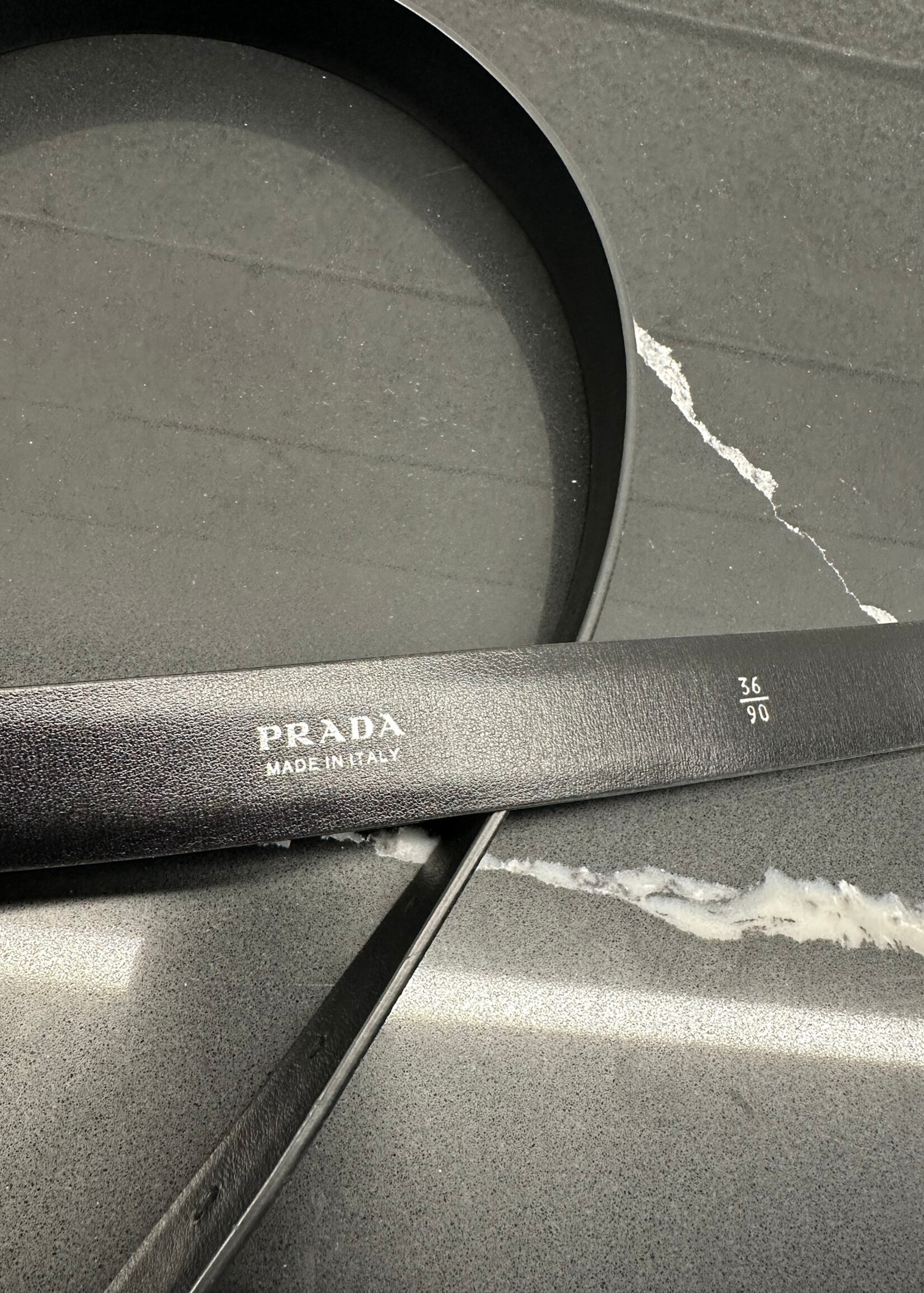 Prada Black Uniform Square Buckle Belt DNP112 Masc 36