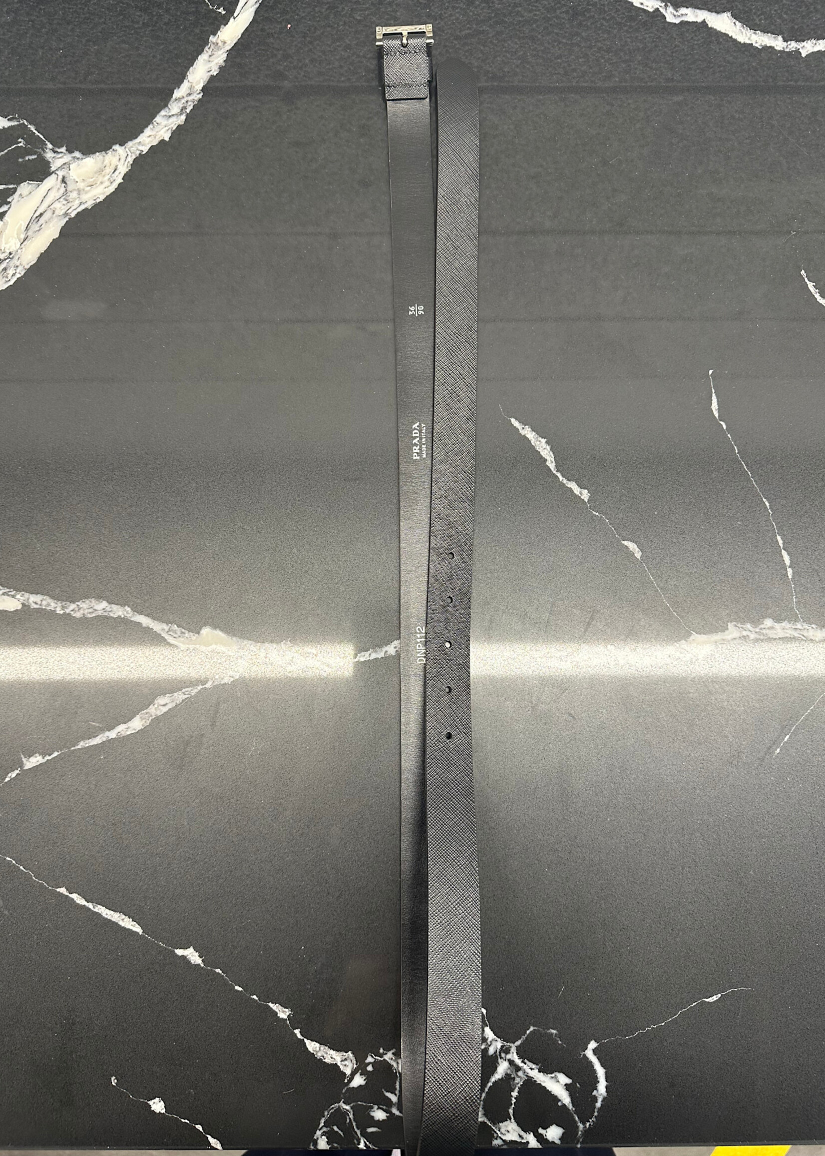 Prada Black Uniform Square Buckle Belt DNP112 Masc 36