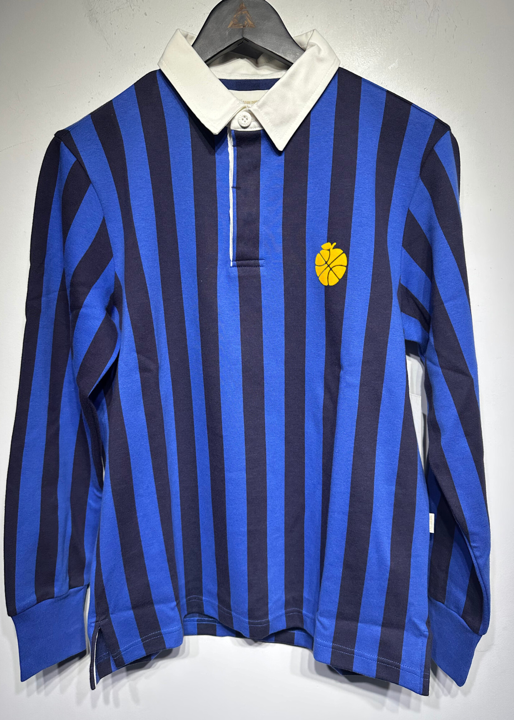 NWT Aime Leon Dore Blue Stripe LS Polo Masc S