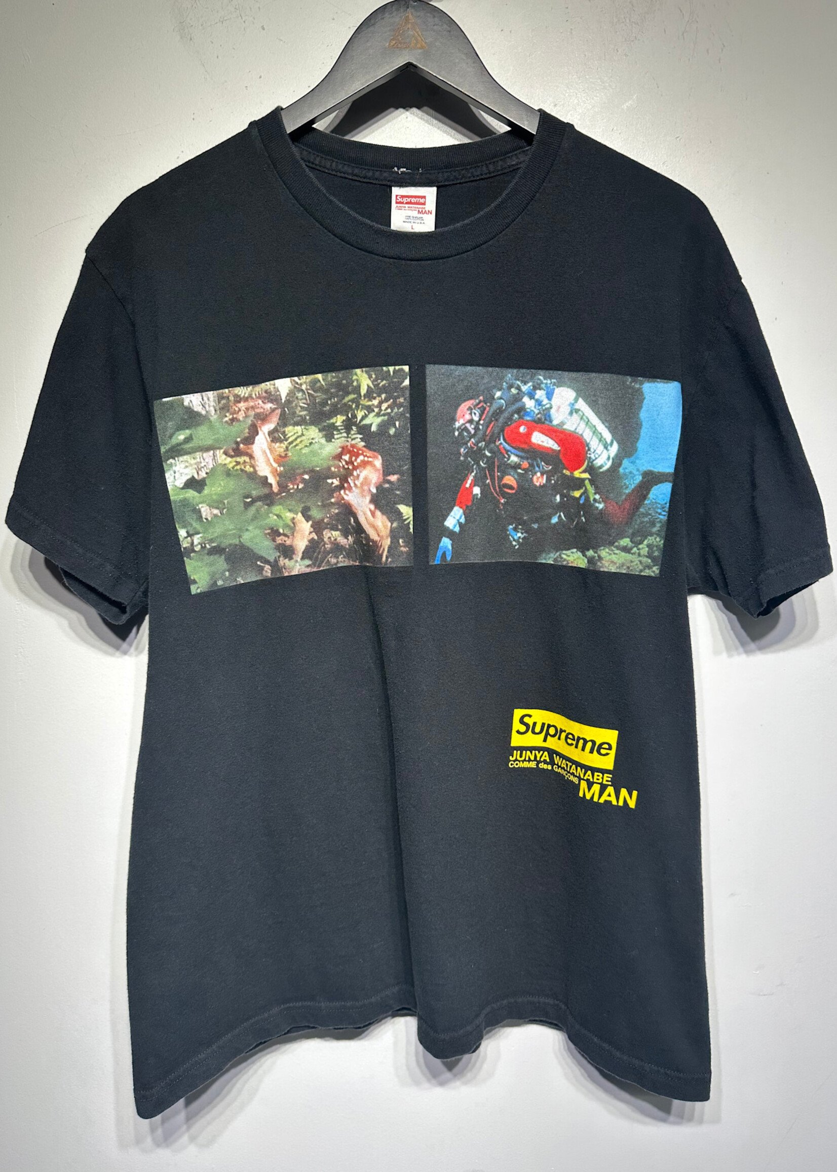 Supreme x CDG Scuba Black Tee L