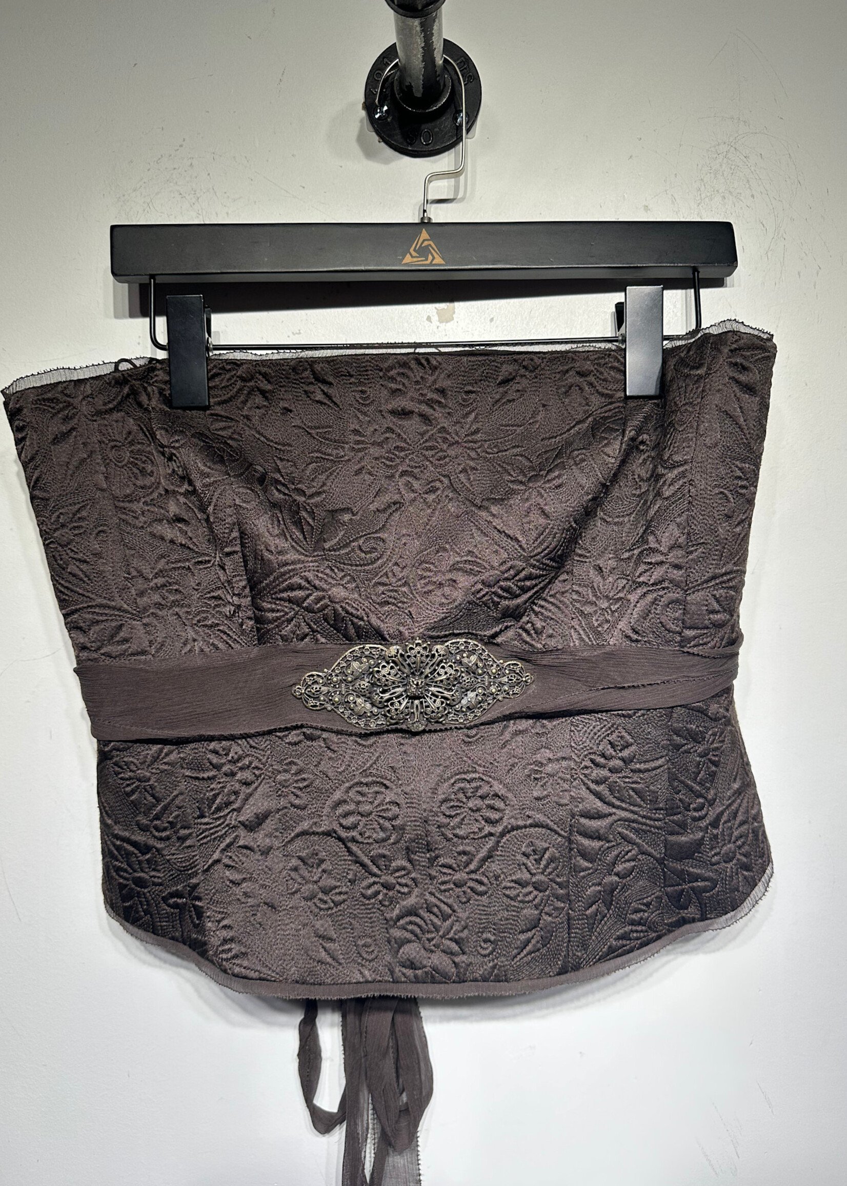 NWT Elie Tahari Brown Belted Corset L