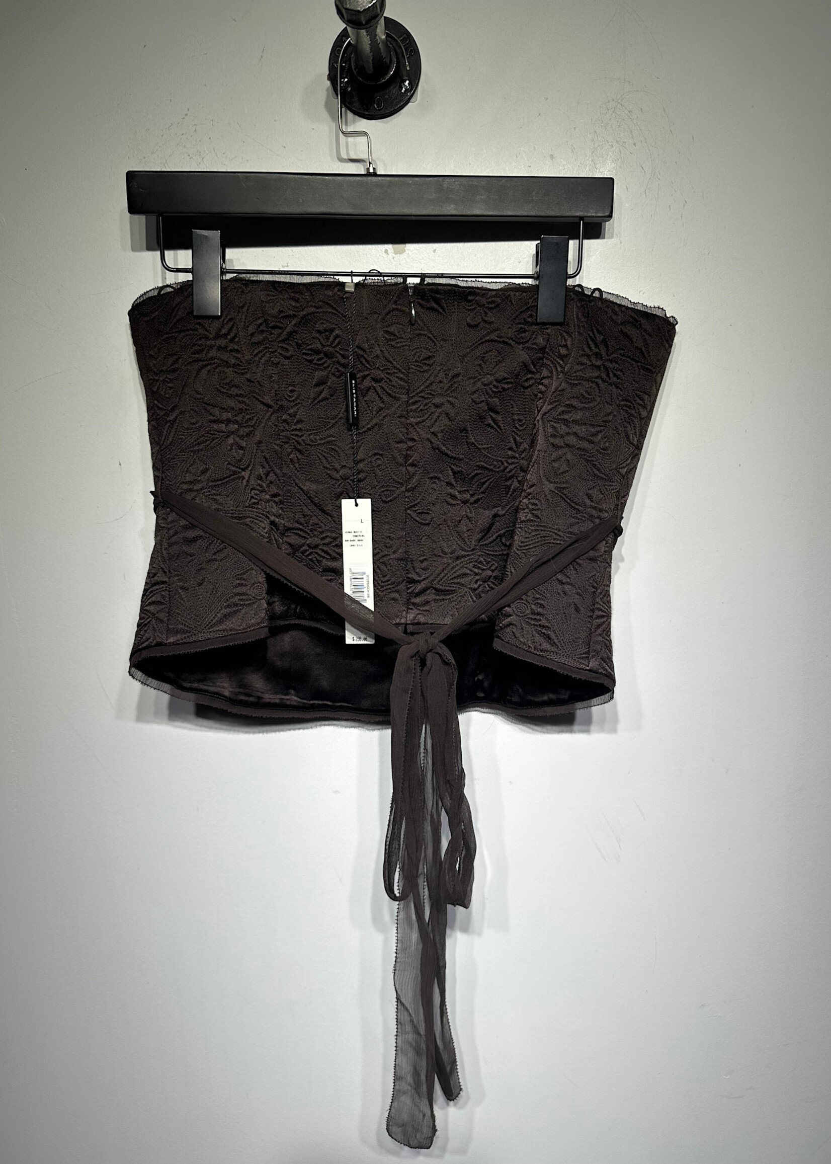 NWT Elie Tahari Brown Belted Corset L