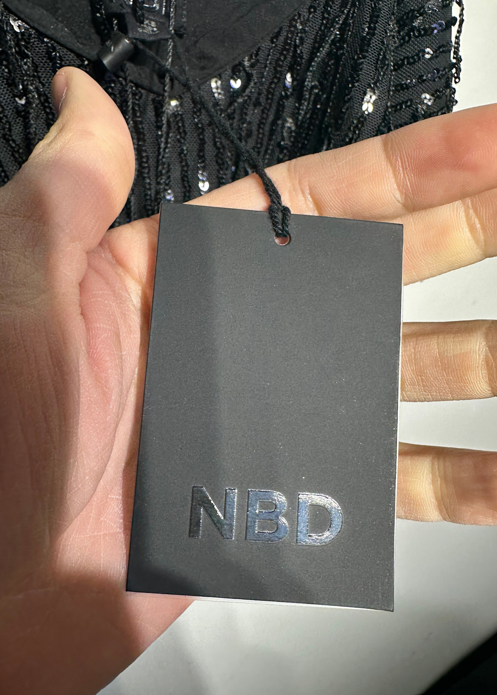 NWT NBD BLACK SEQUIN TOP XXS