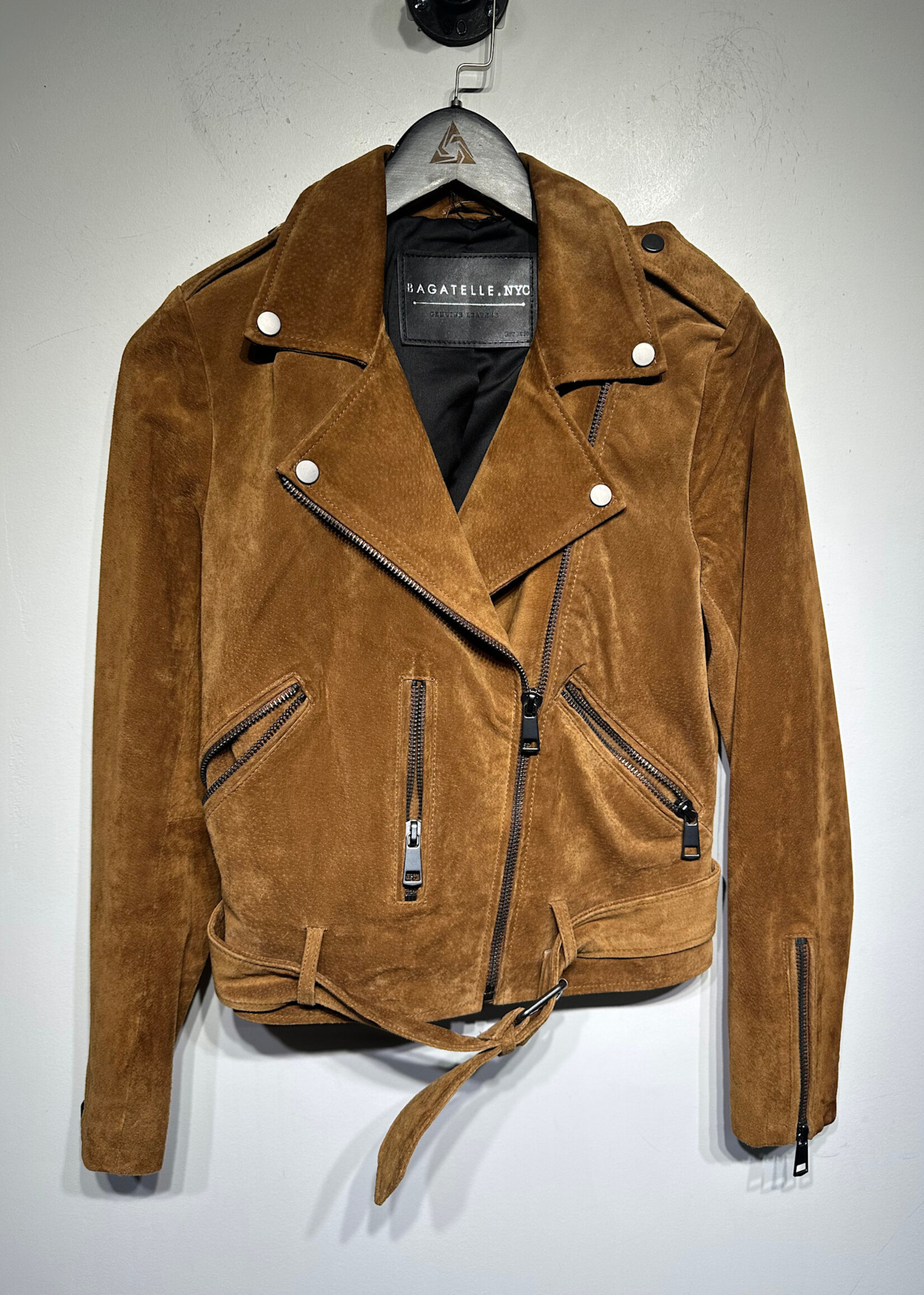 BAGATELLE NYC BROWN LEATHER JACKET S