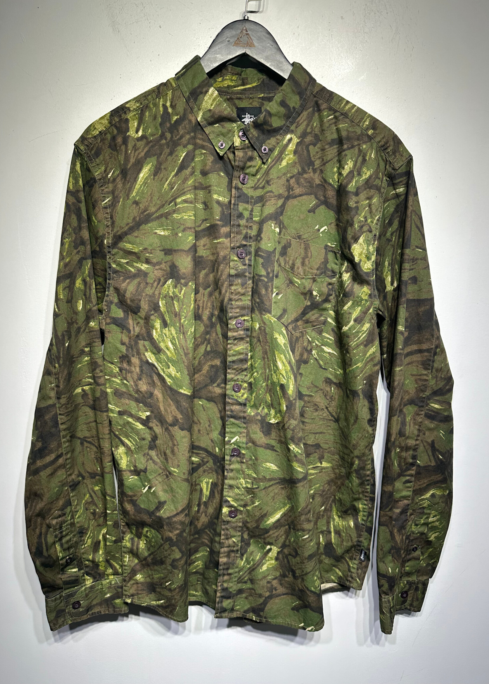 Stussy Camo Button Up XL
