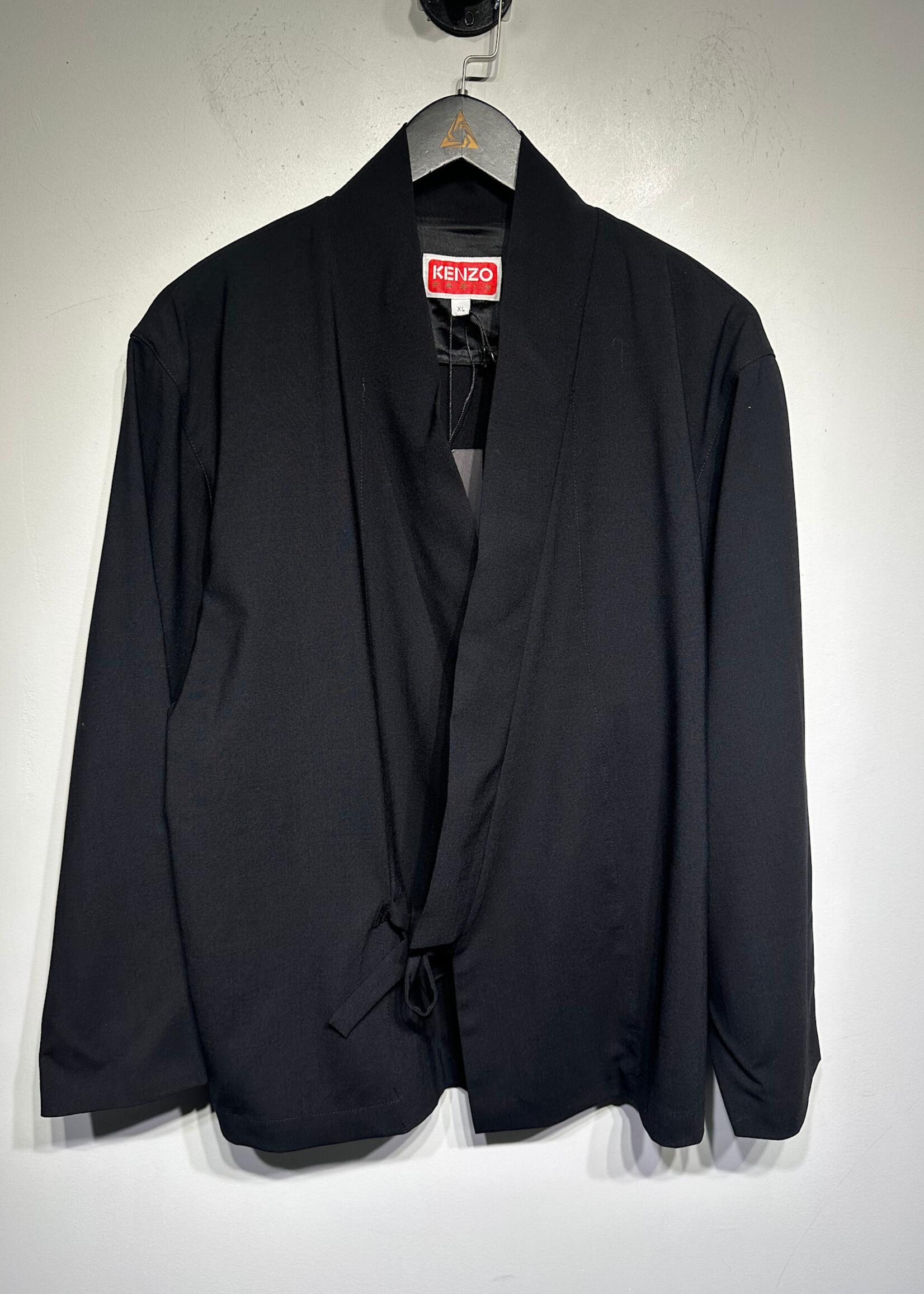 Kenzo Black Front Tie Blazer Jacket Fem XL