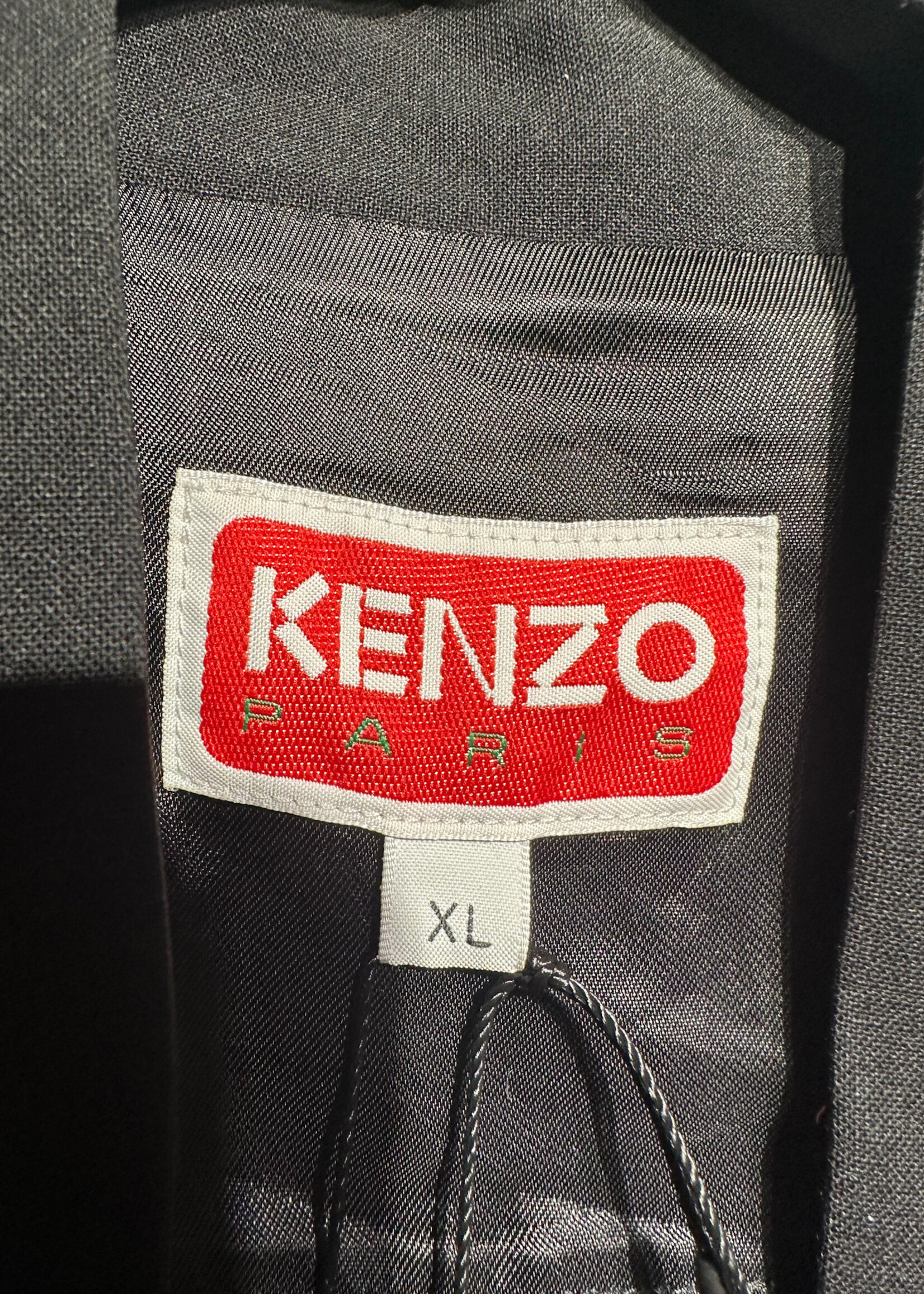 Kenzo Black Front Tie Blazer Jacket Fem XL