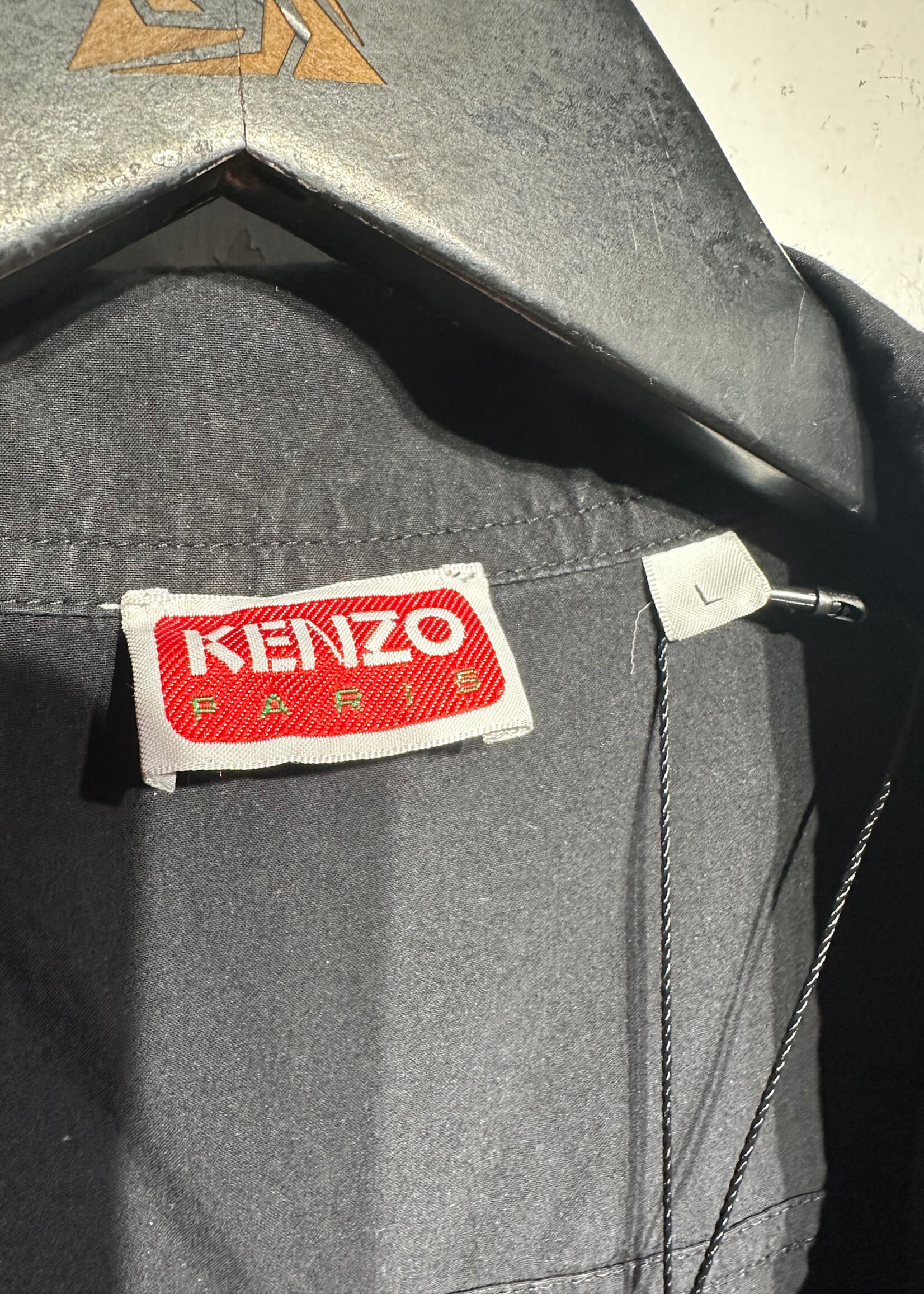 Kenzo Black Front Tie Pocket Shirt Fem L