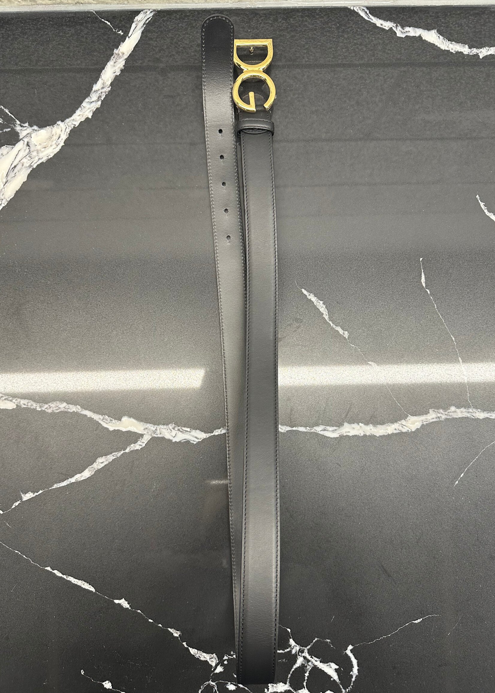 Dolce & Gabbana Black Gold Belt 38-40 Unisex