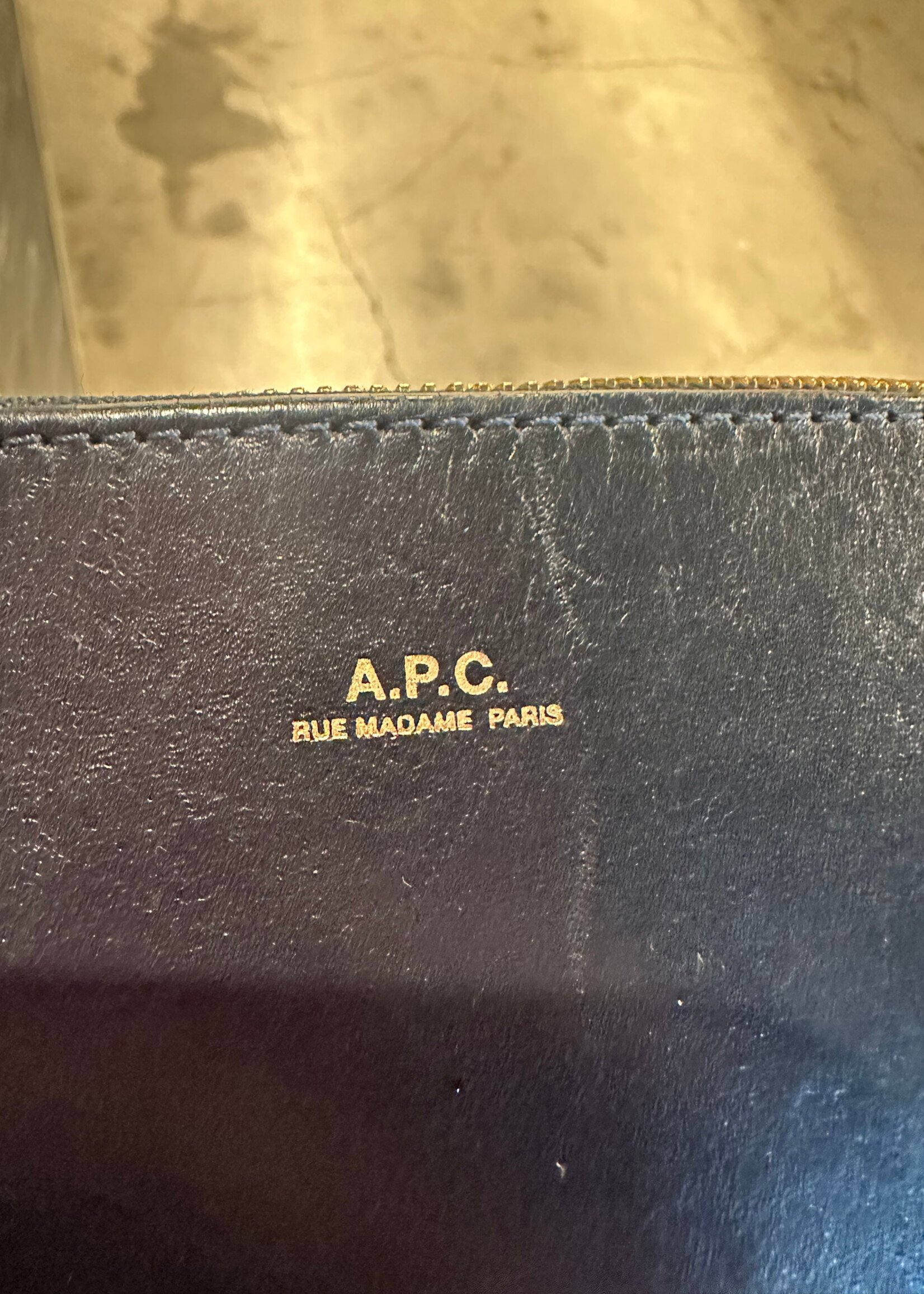 APC Navy Leather Bag