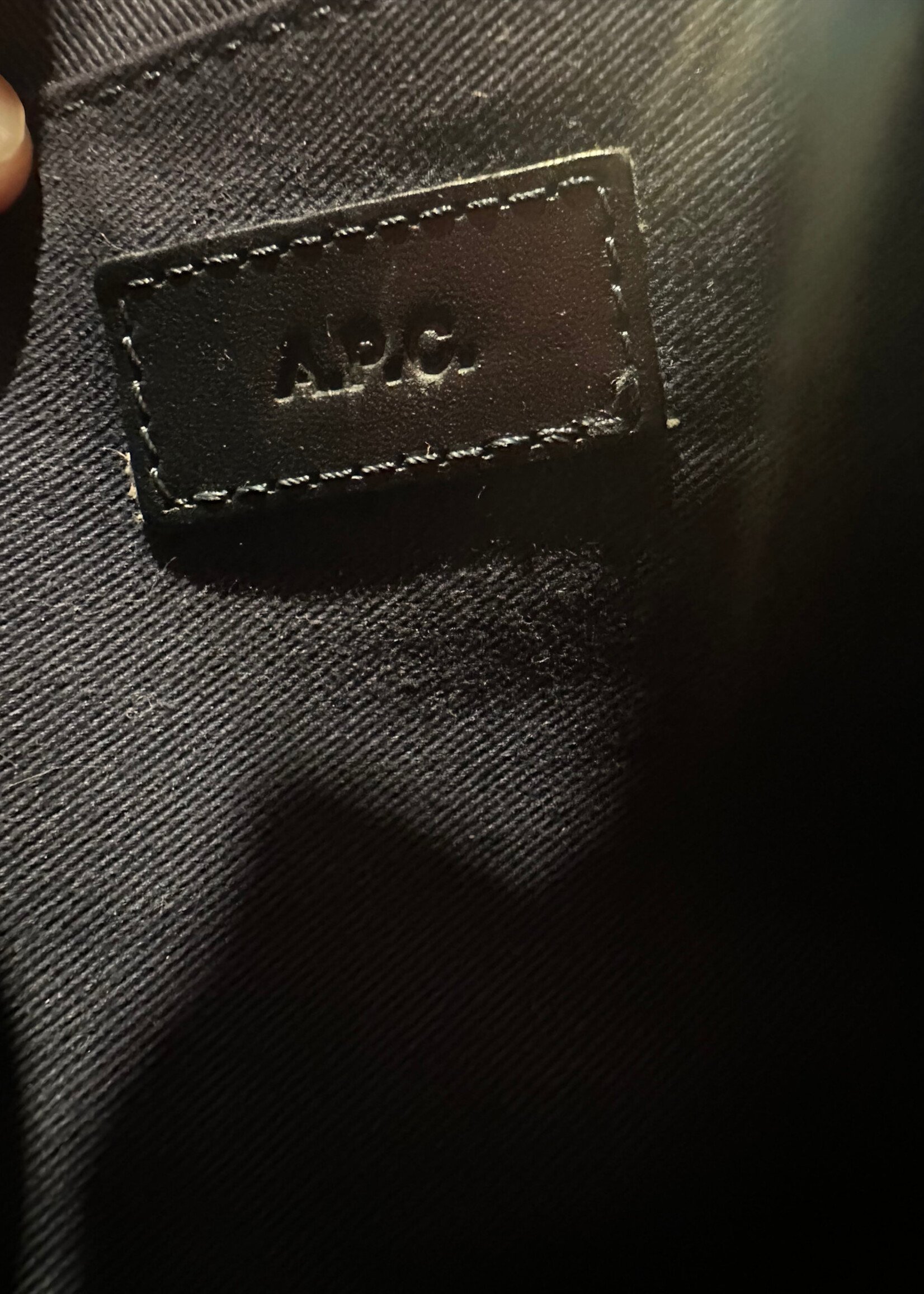 APC Navy Leather Bag