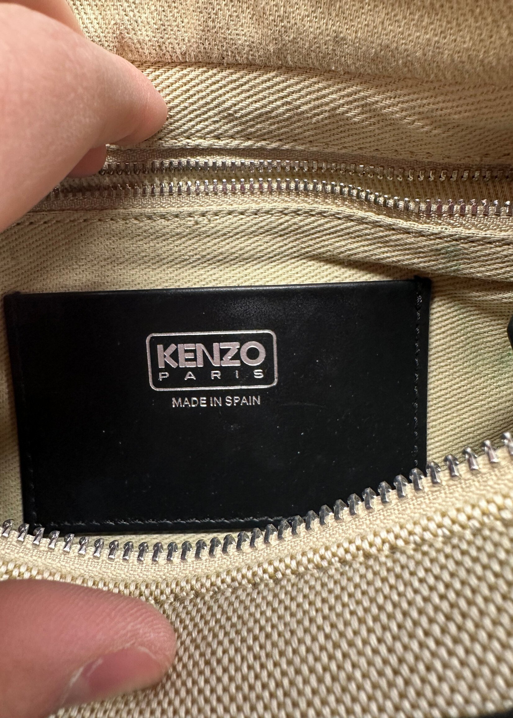Kenzo Tan Black Shoulder Purse OS
