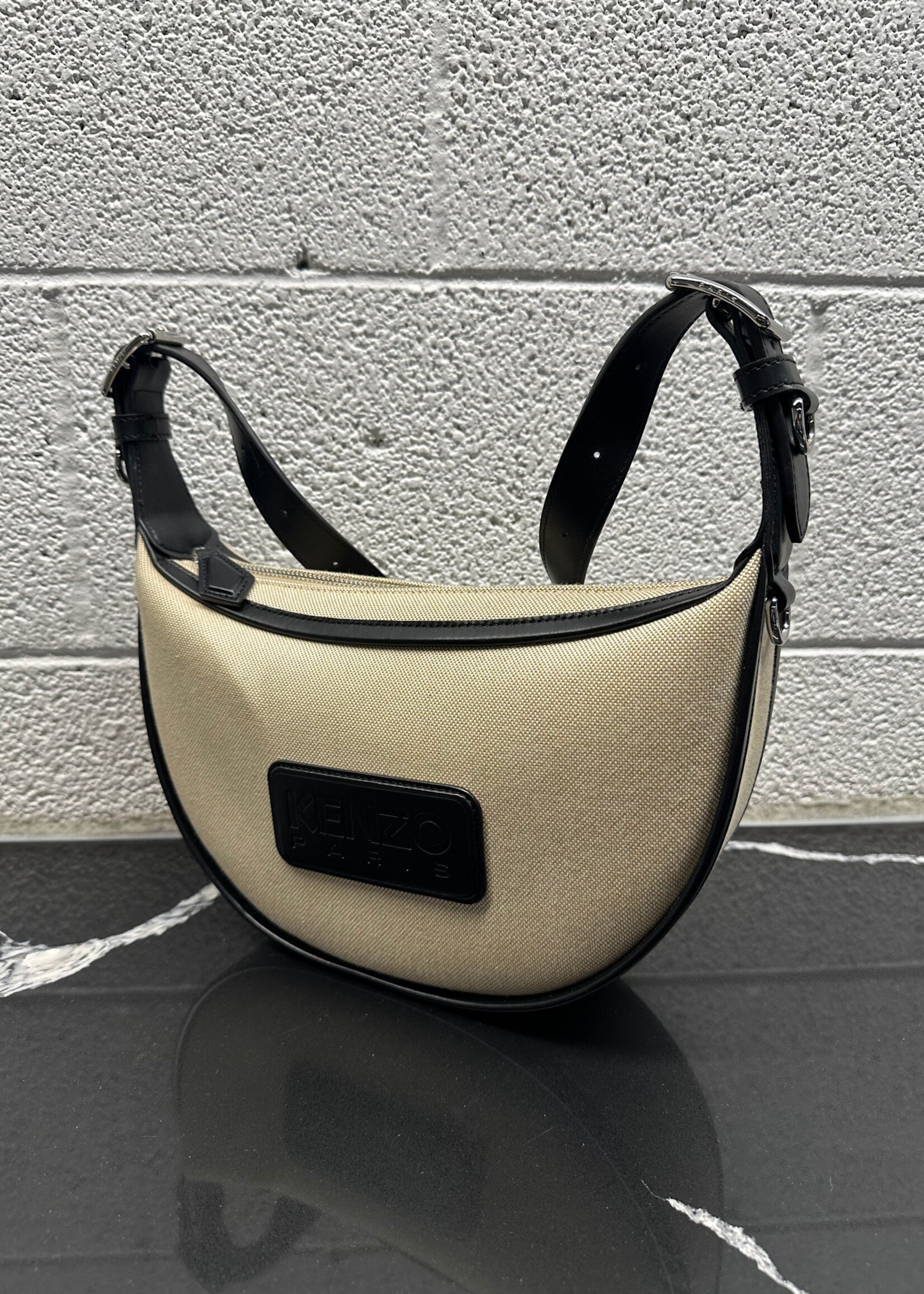 Kenzo Tan Black Shoulder Purse OS