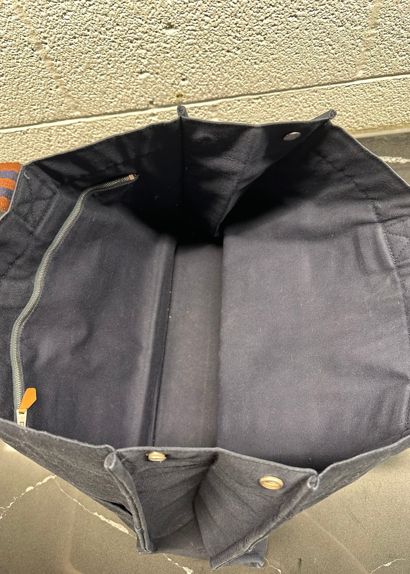 Hermes Navy Canvas Tote