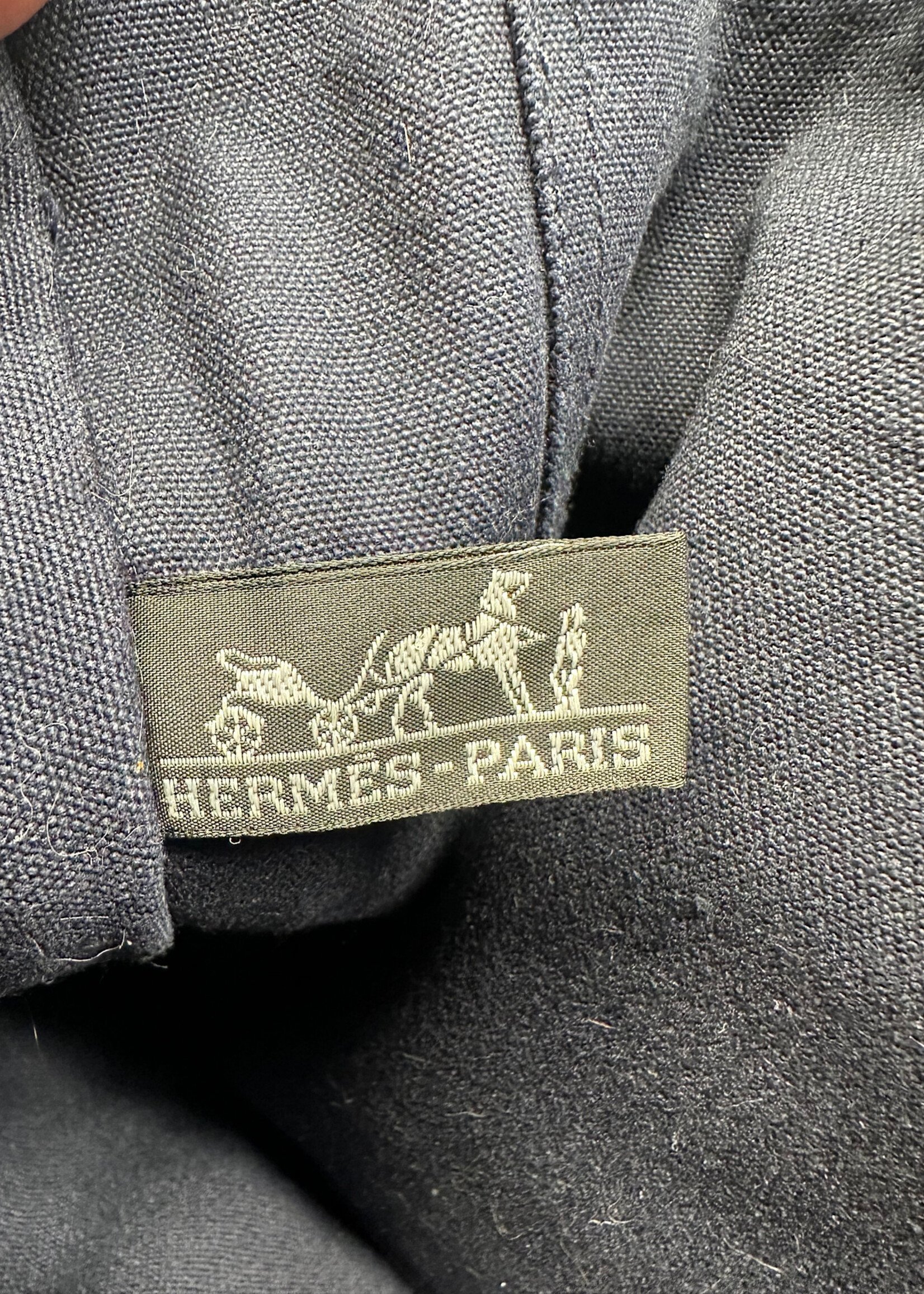 Hermes Navy Canvas Tote