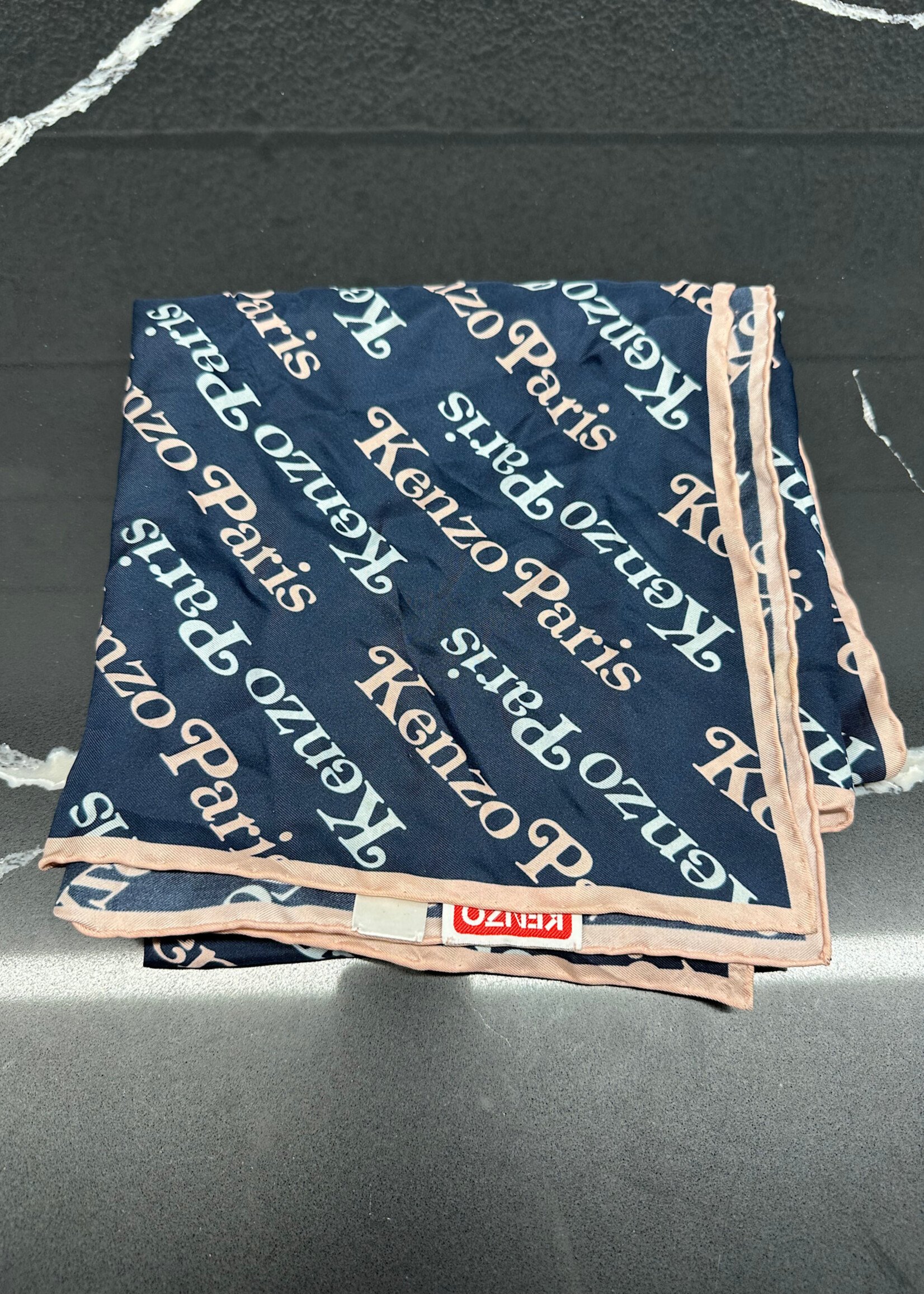 Kenzo Blue Pink Scarf OS