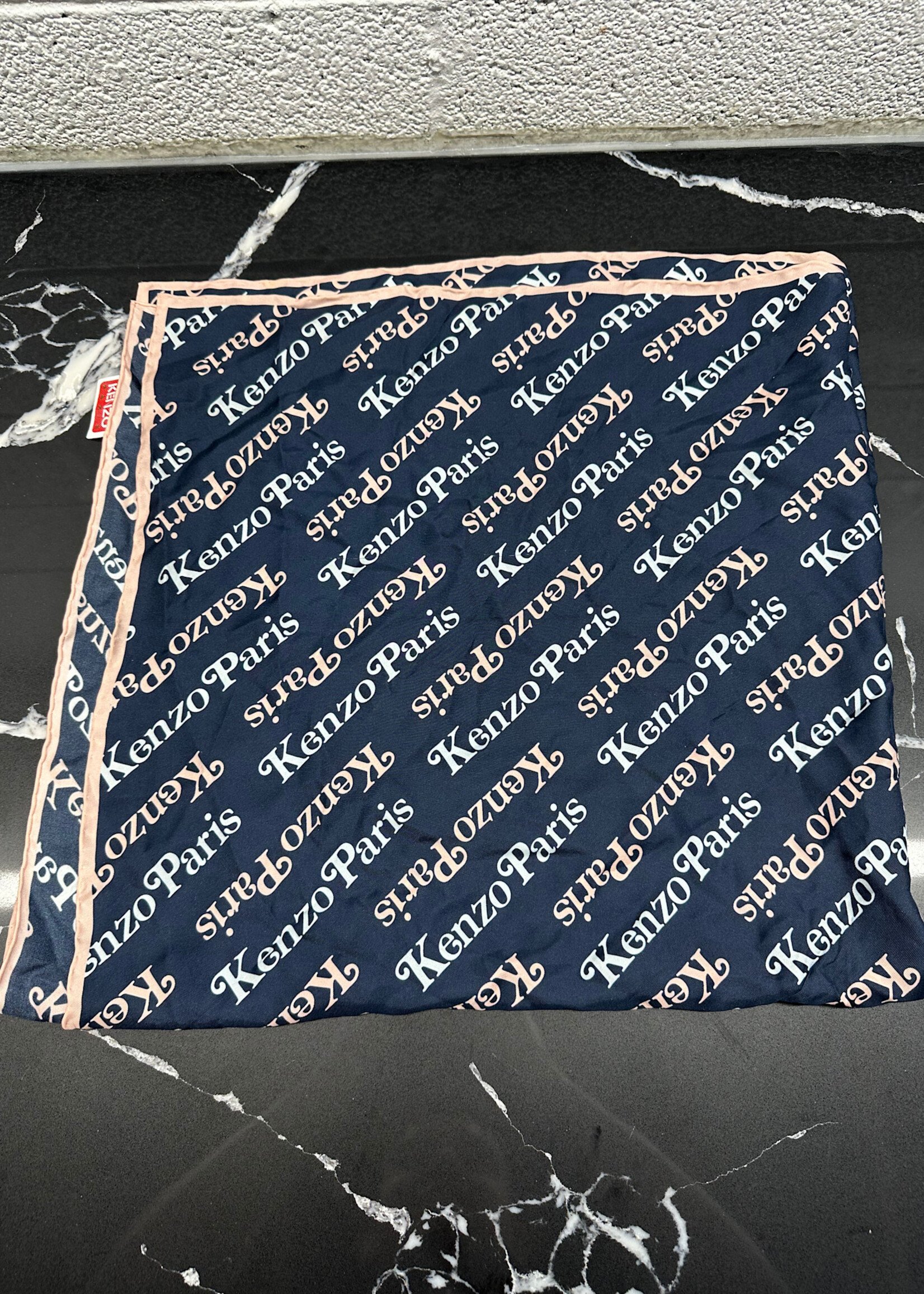Kenzo Blue Pink Scarf OS