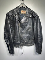 Excelled Vintage Black Leather Biker Jacket L