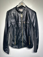 True Religion Black Faux Leather Jacket Fem XL