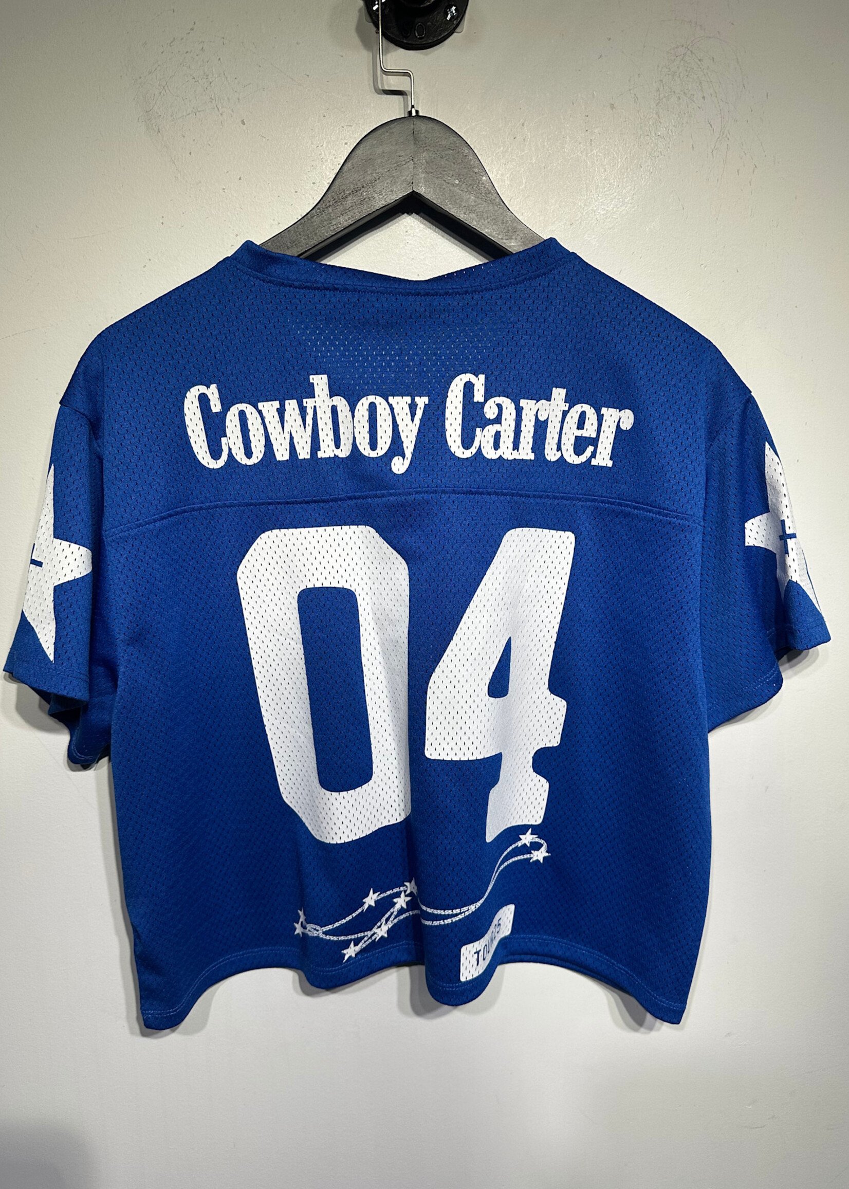 Cowboy Carter Beyonce Blue Crop Tour Jersey Fem M