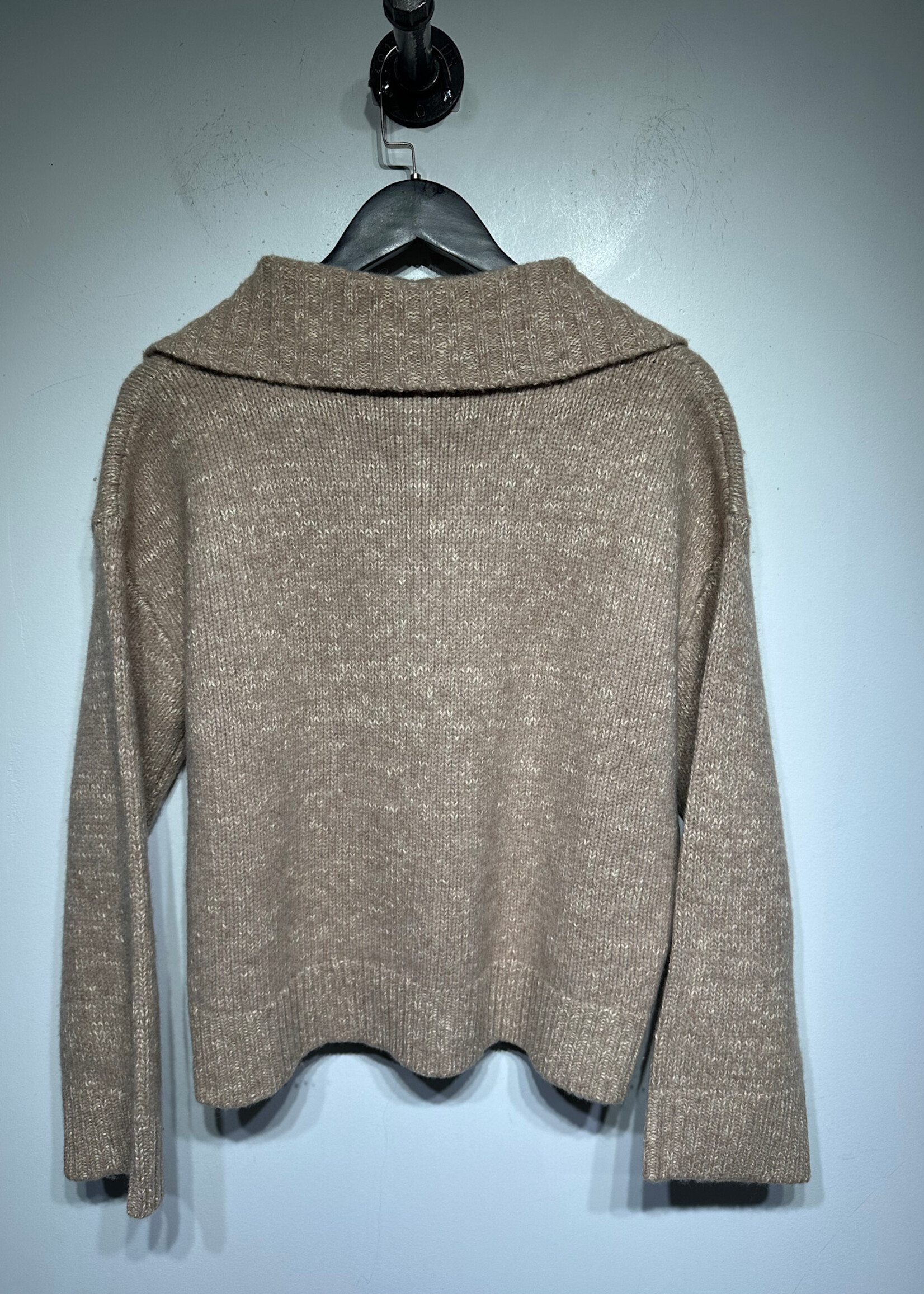 NWT Petite Studios Tan Hi Collar Q-Zip M