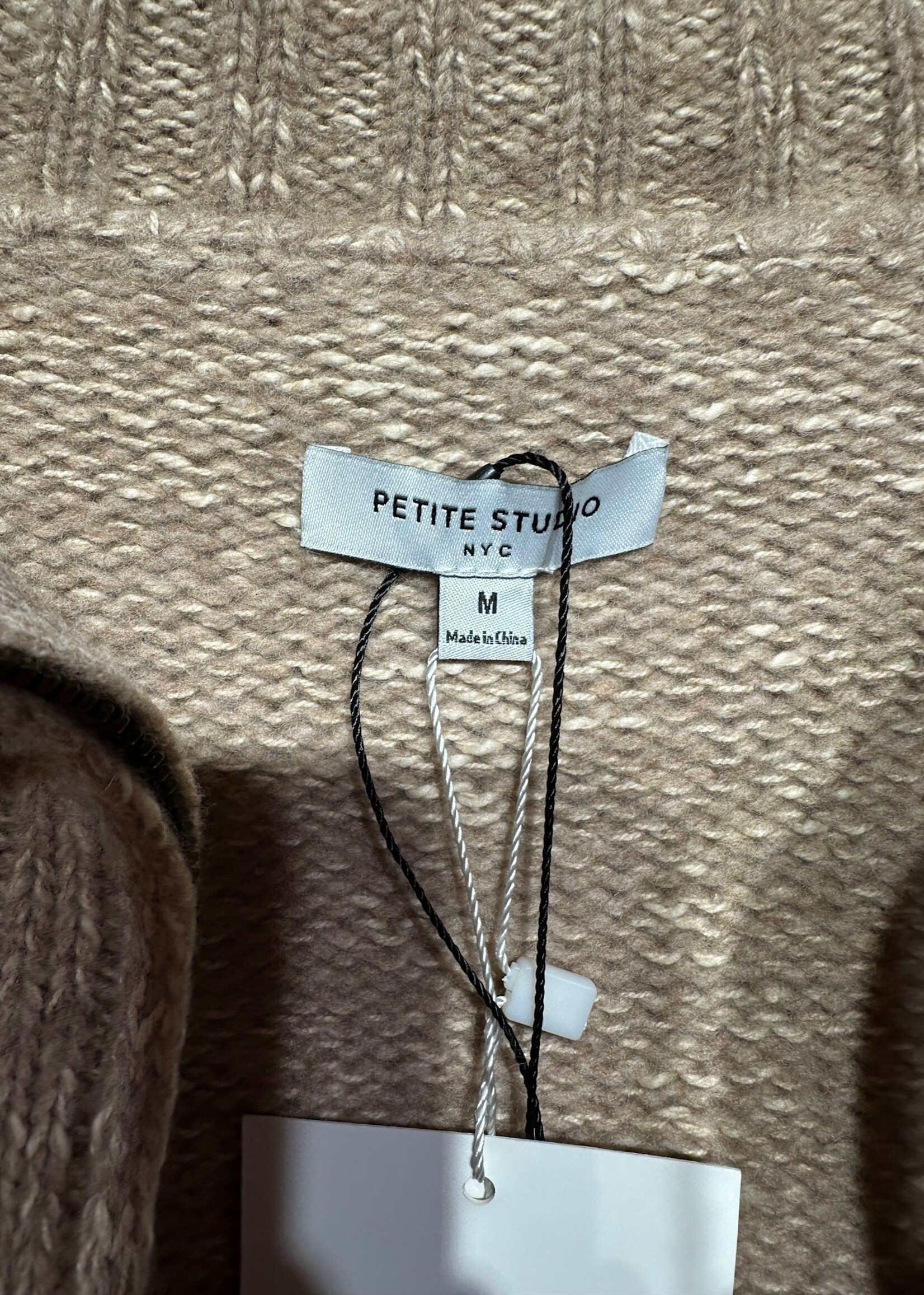 NWT Petite Studios Tan Hi Collar Q-Zip M