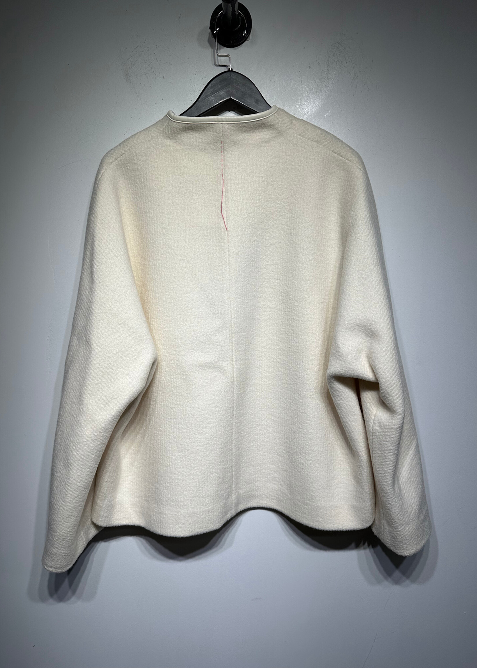 Fabrique White Clasp Knit Jacket L