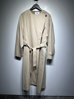 Fabrique Tan Neck Flap Trench Coat M