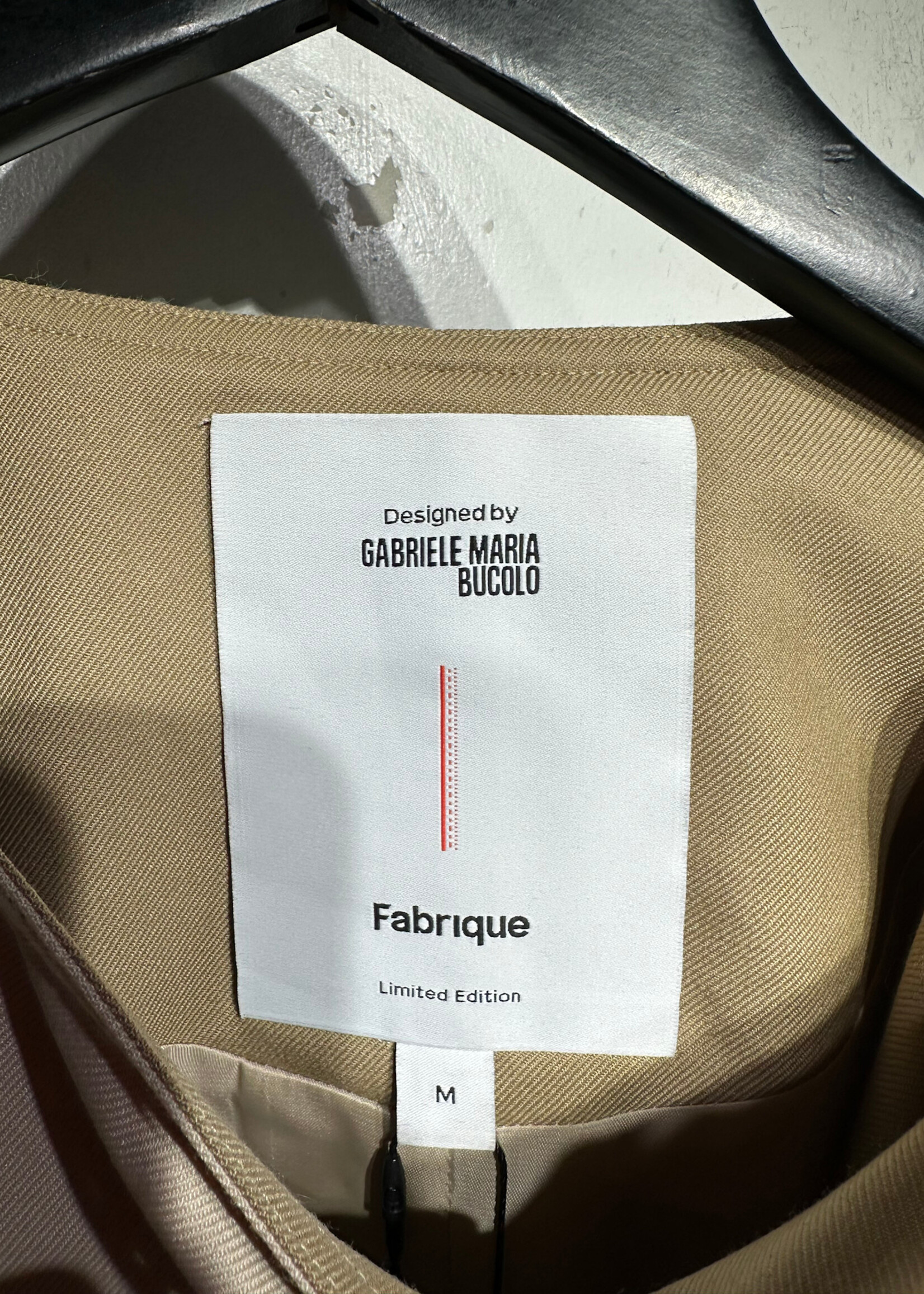 Fabrique Tan Neck Flap Trench Coat M