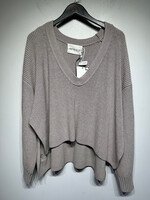 NWT 310 Mood Grey V Neck Heavy Knit Sweater M