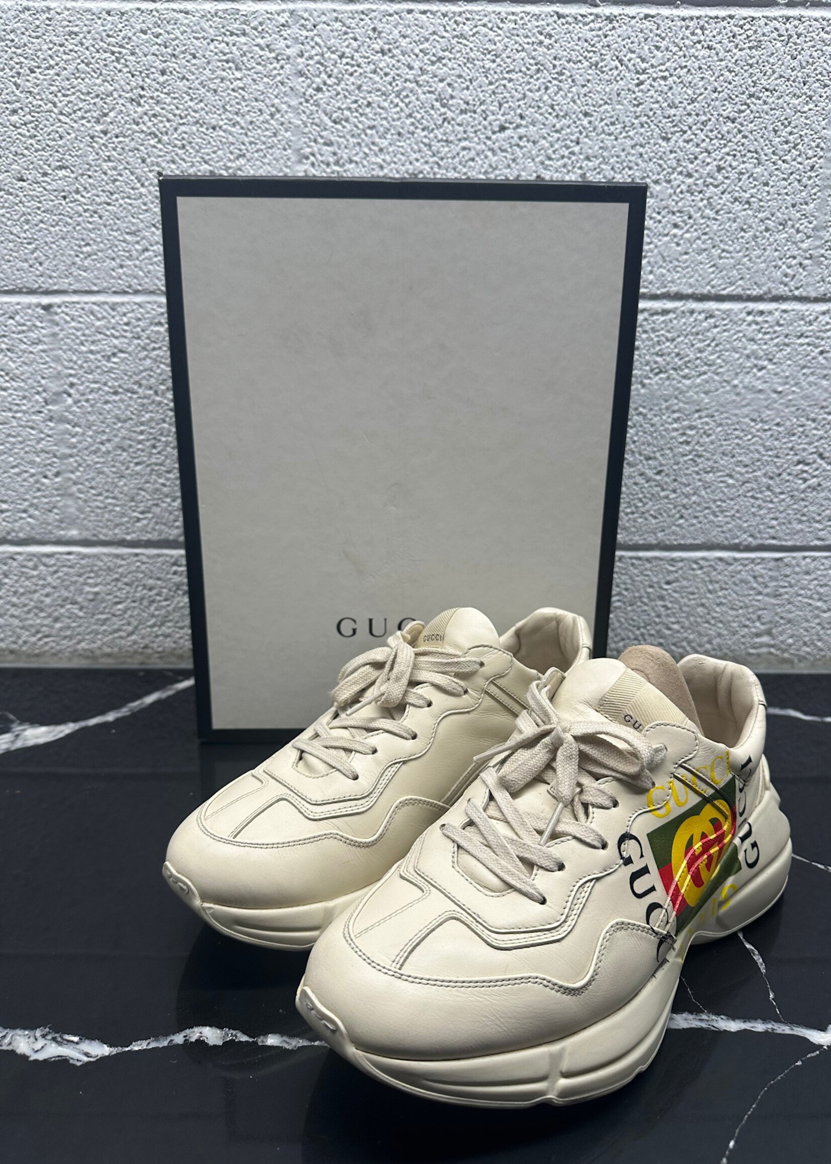 Gucci Rhyton Cream Sneakers Masc 7.5