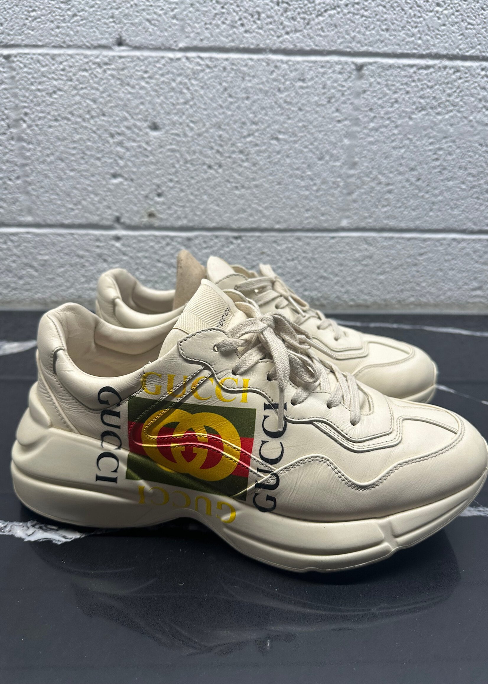 Gucci Rhyton Cream Sneakers Masc 7.5