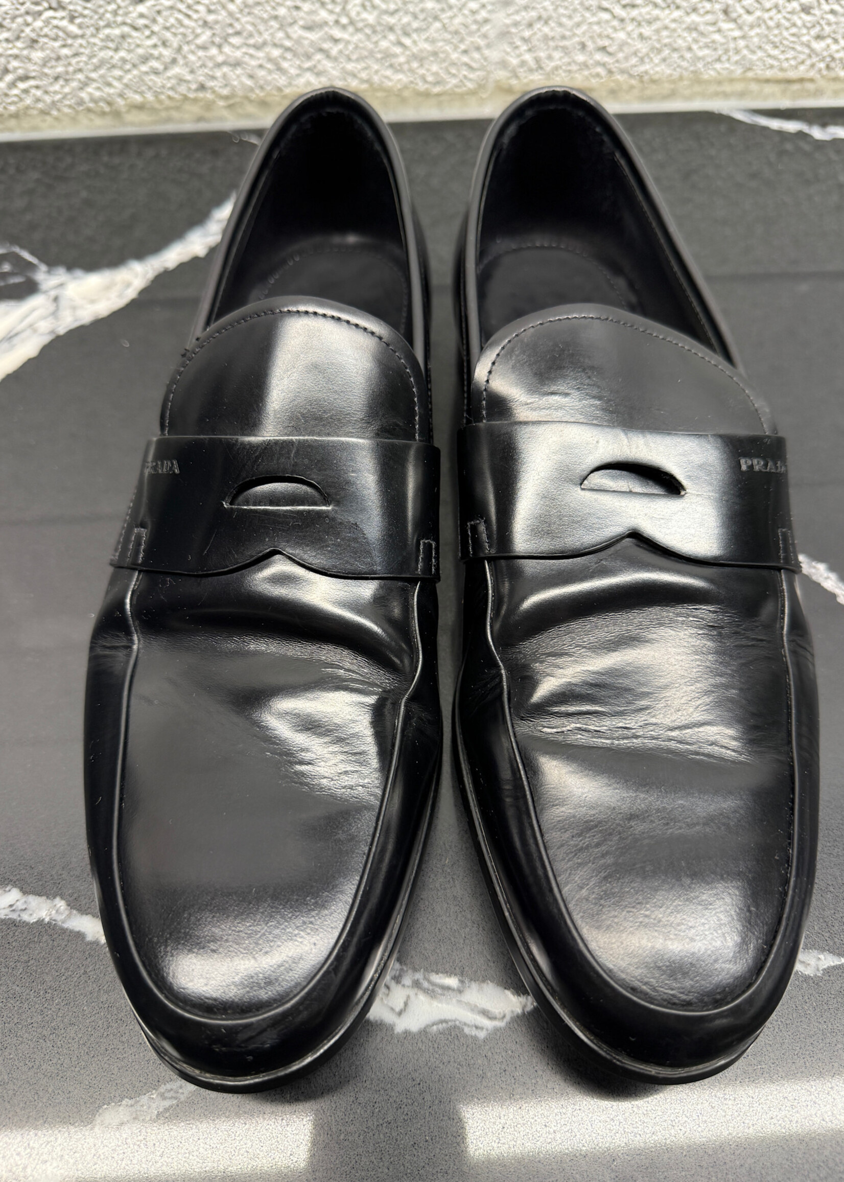 Prada Black Patent Leather Loafers 8/ Fits 9.5