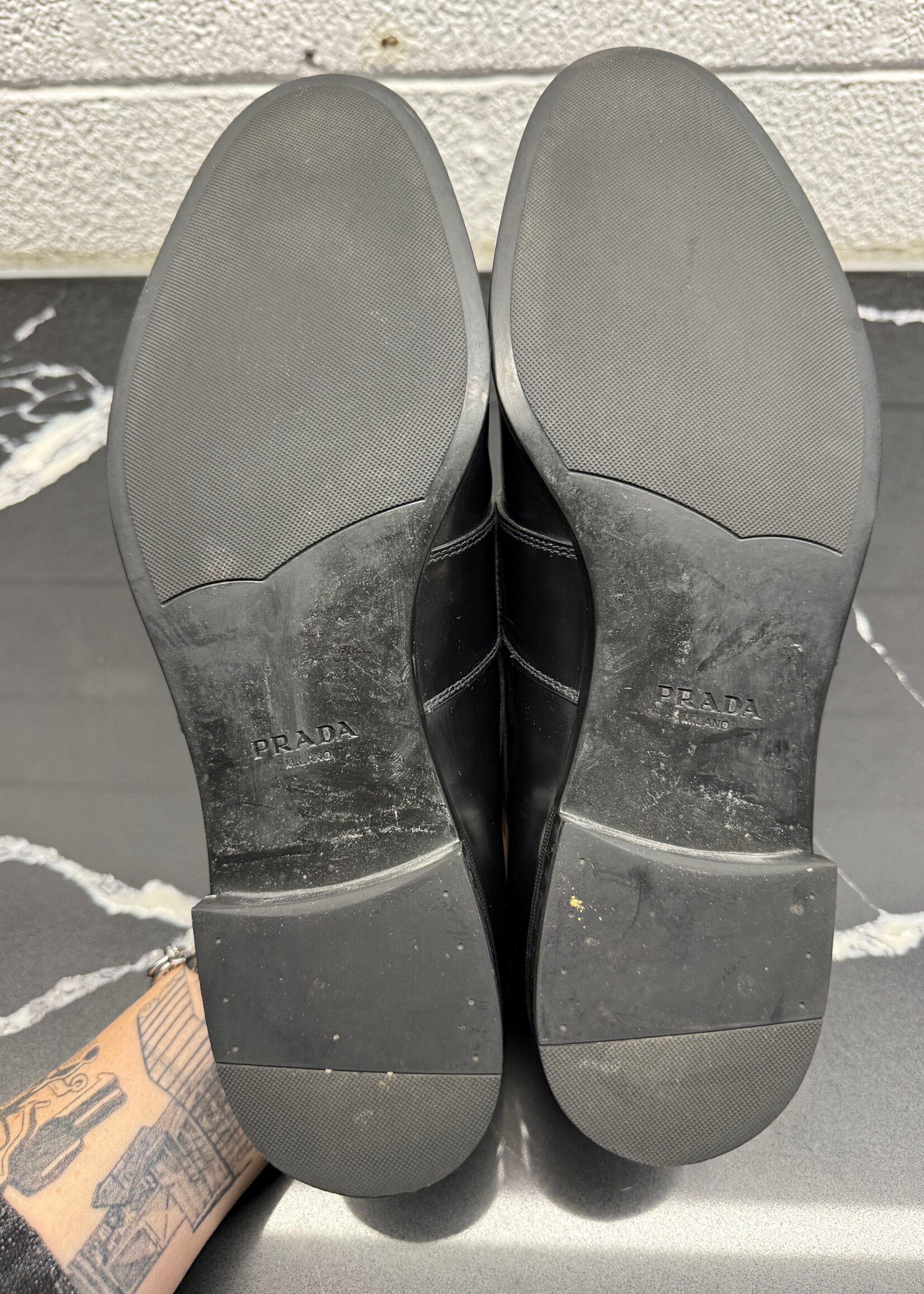 Prada Black Patent Leather Loafers 8/ Fits 9.5