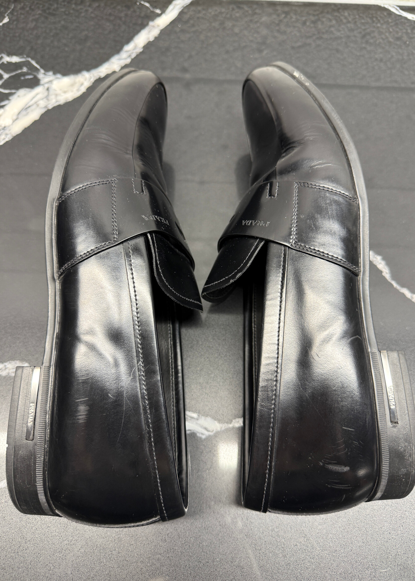 Prada Black Patent Leather Loafers 8/ Fits 9.5