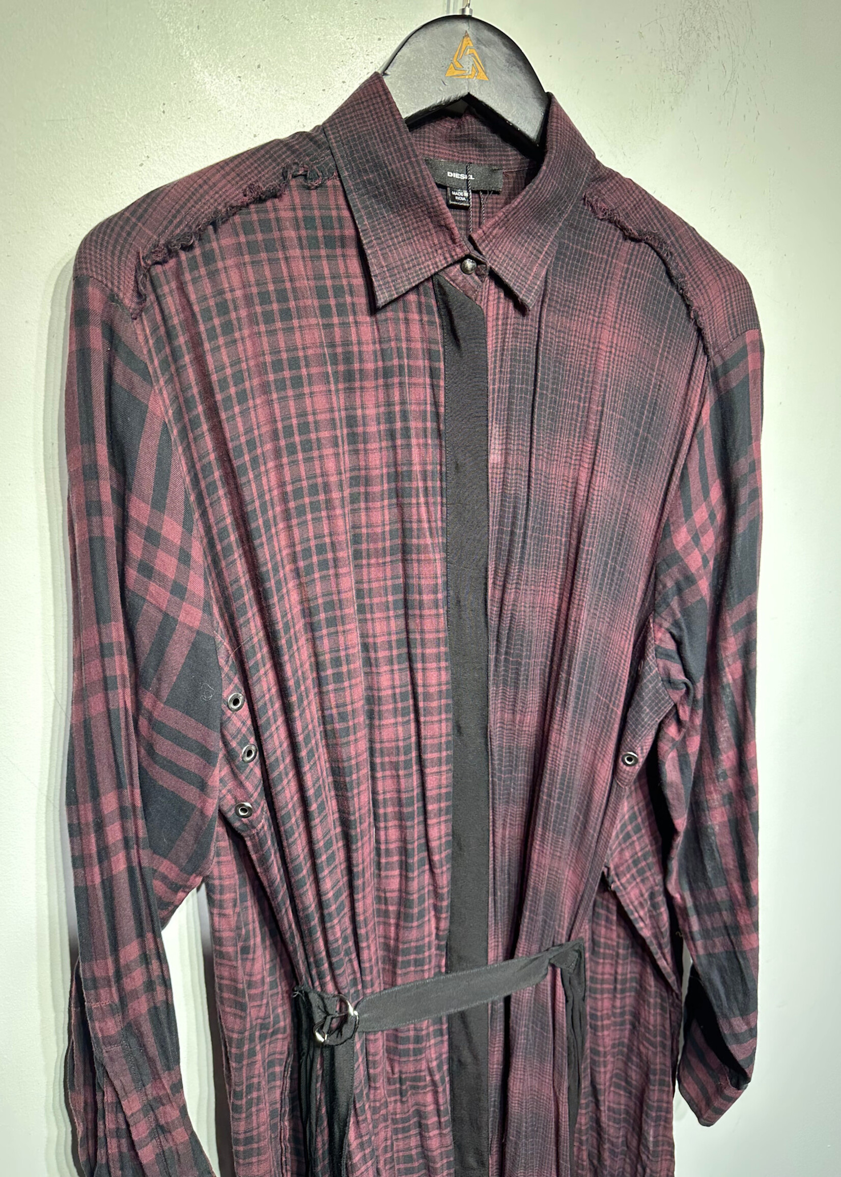 Diesel Layered Skirt Purple Flannel Dress S