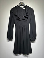 Valentino Black Ruffle LS Dress