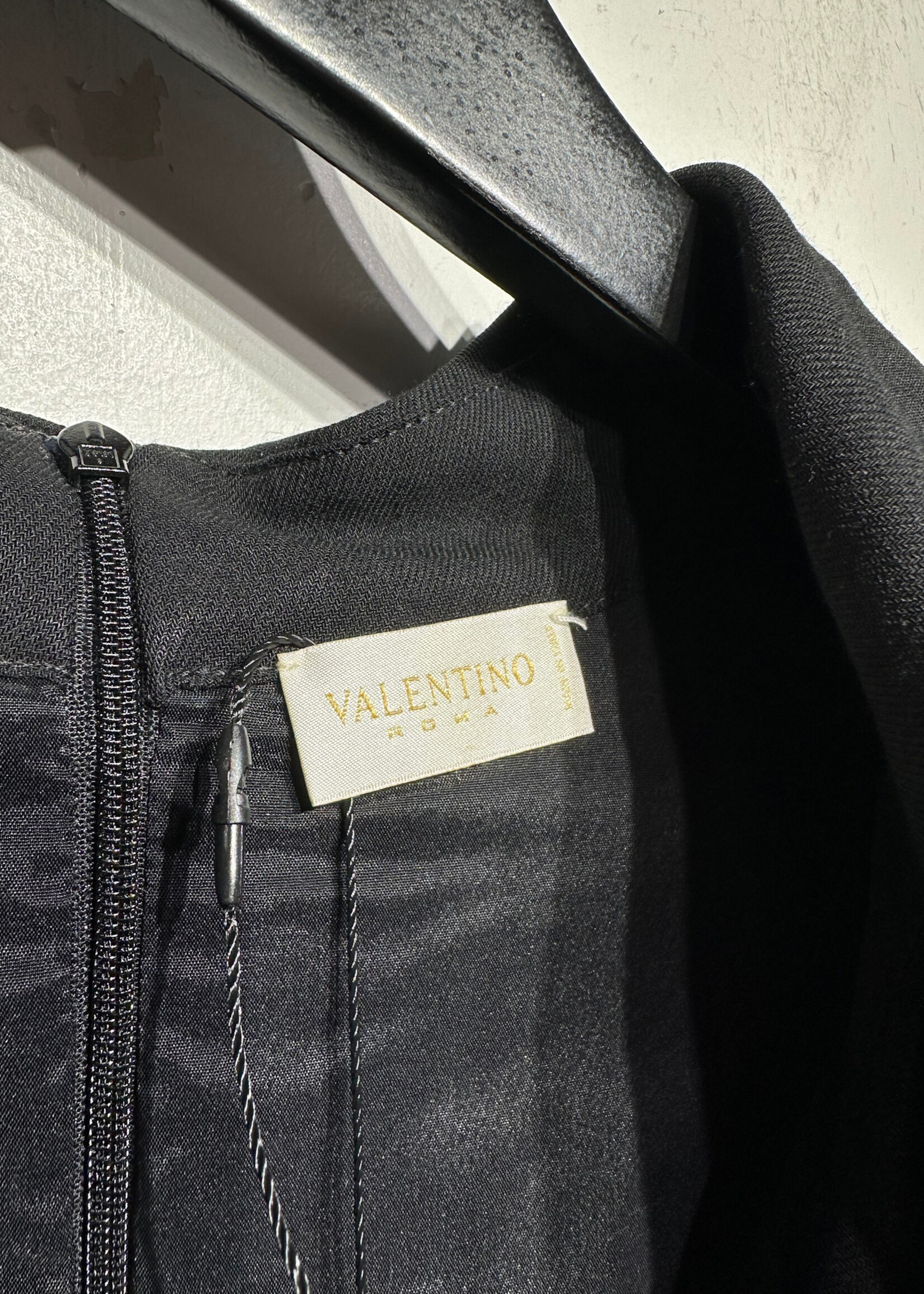 Valentino Black Ruffle LS Dress