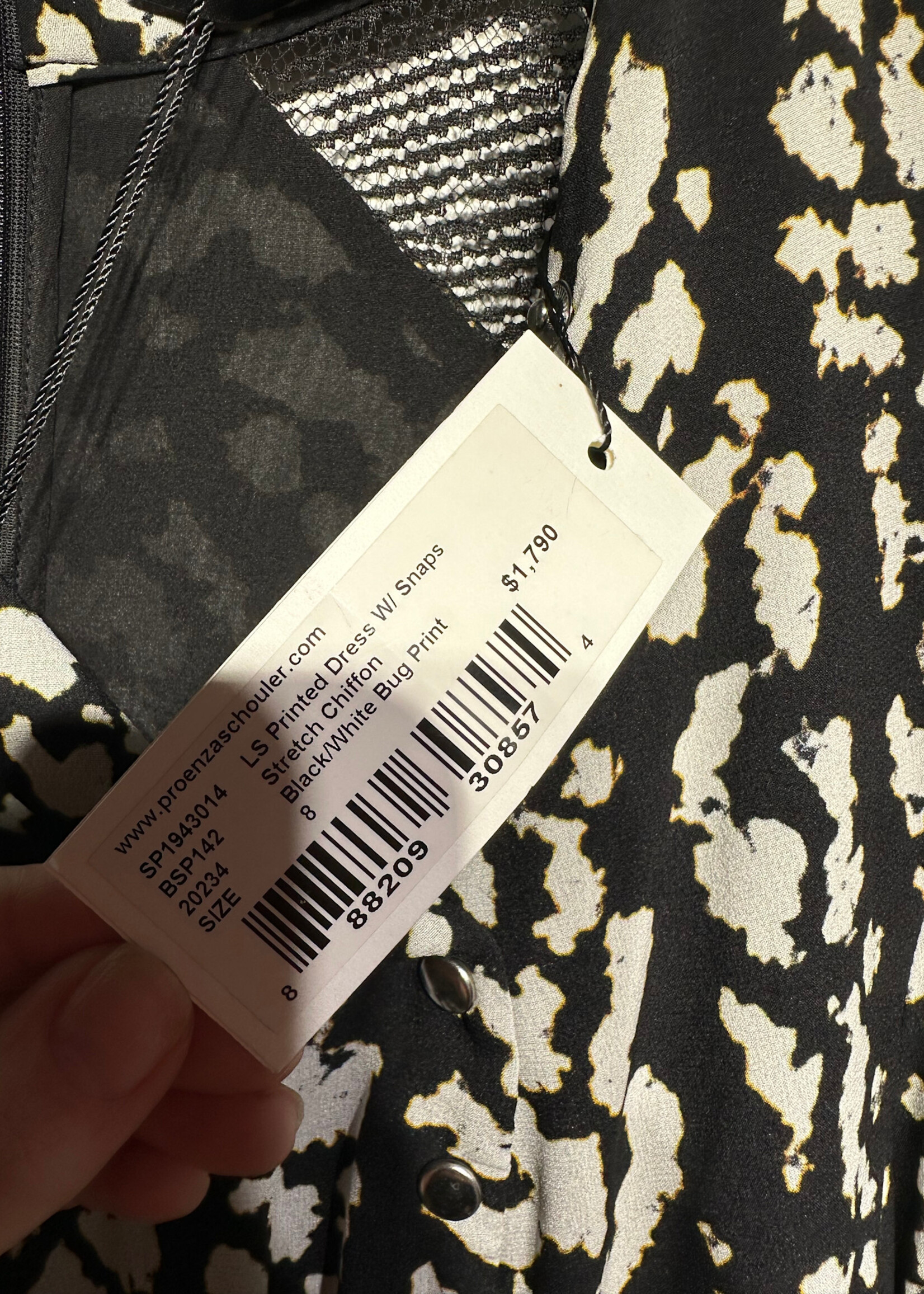 NWT Proenza Schouler Printed Snap Button Dress