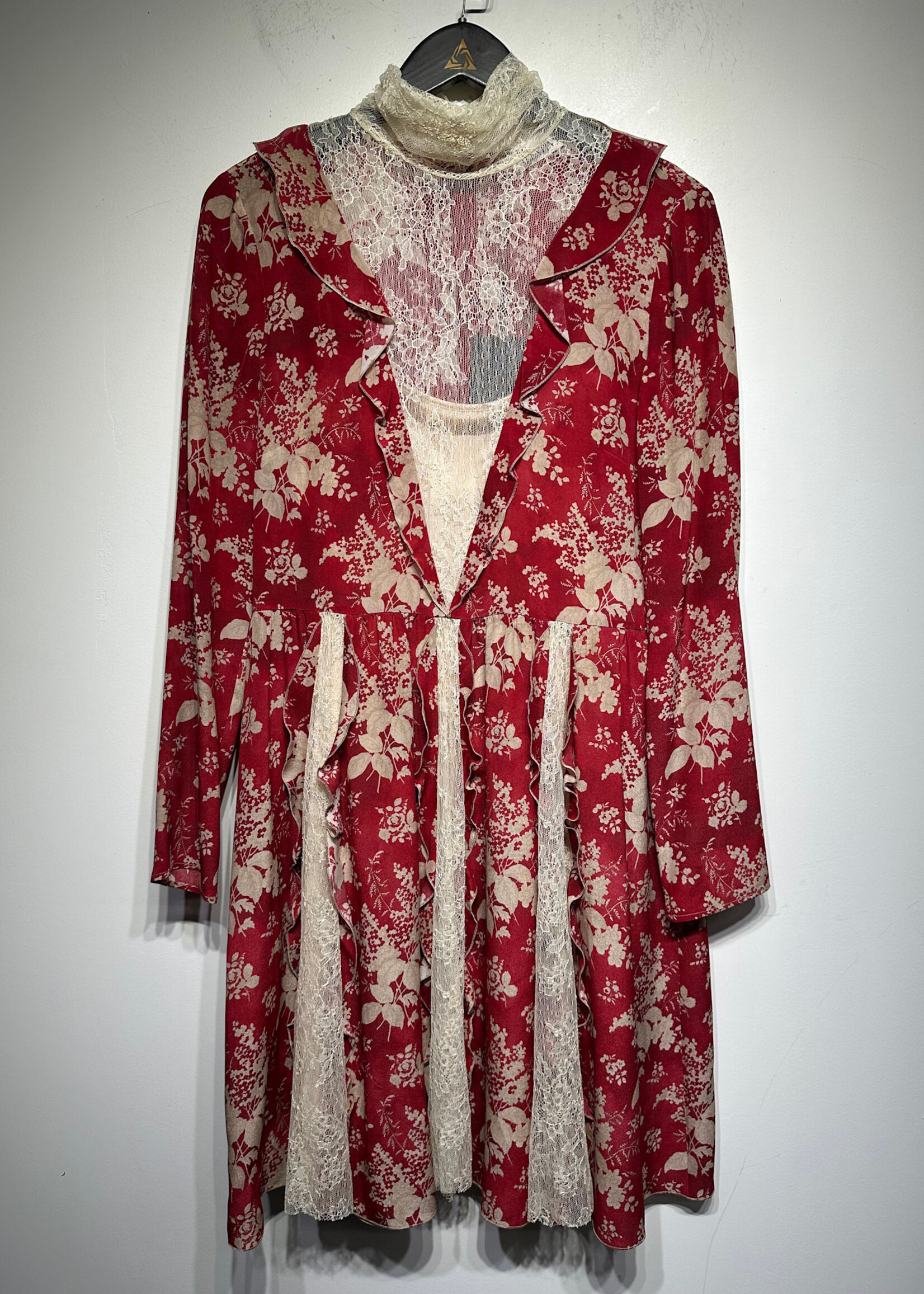 Valentino RED White Lace Layer Dress